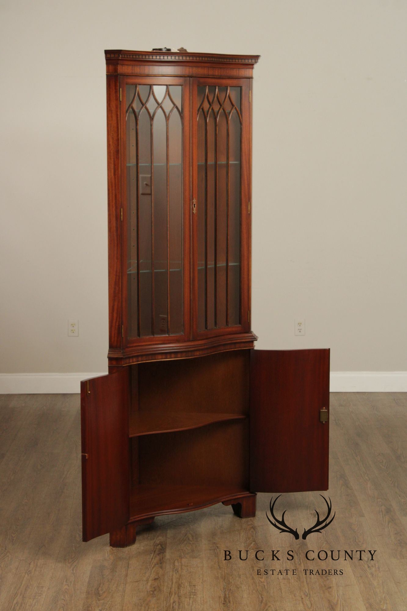 Bevan Funnell Georgian Style Mahogany Corner Cabinet