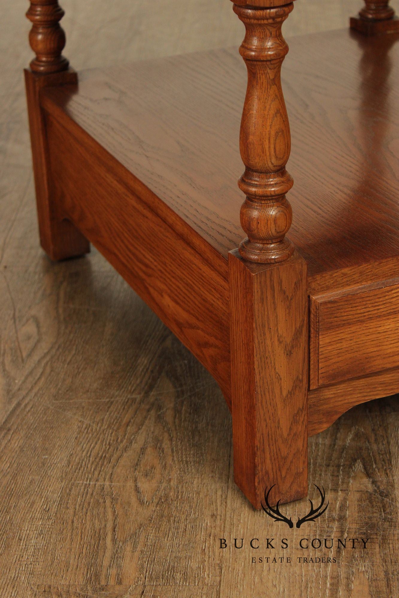 Pennsylvania House Solid Oak Two Tier End Table With Drawer