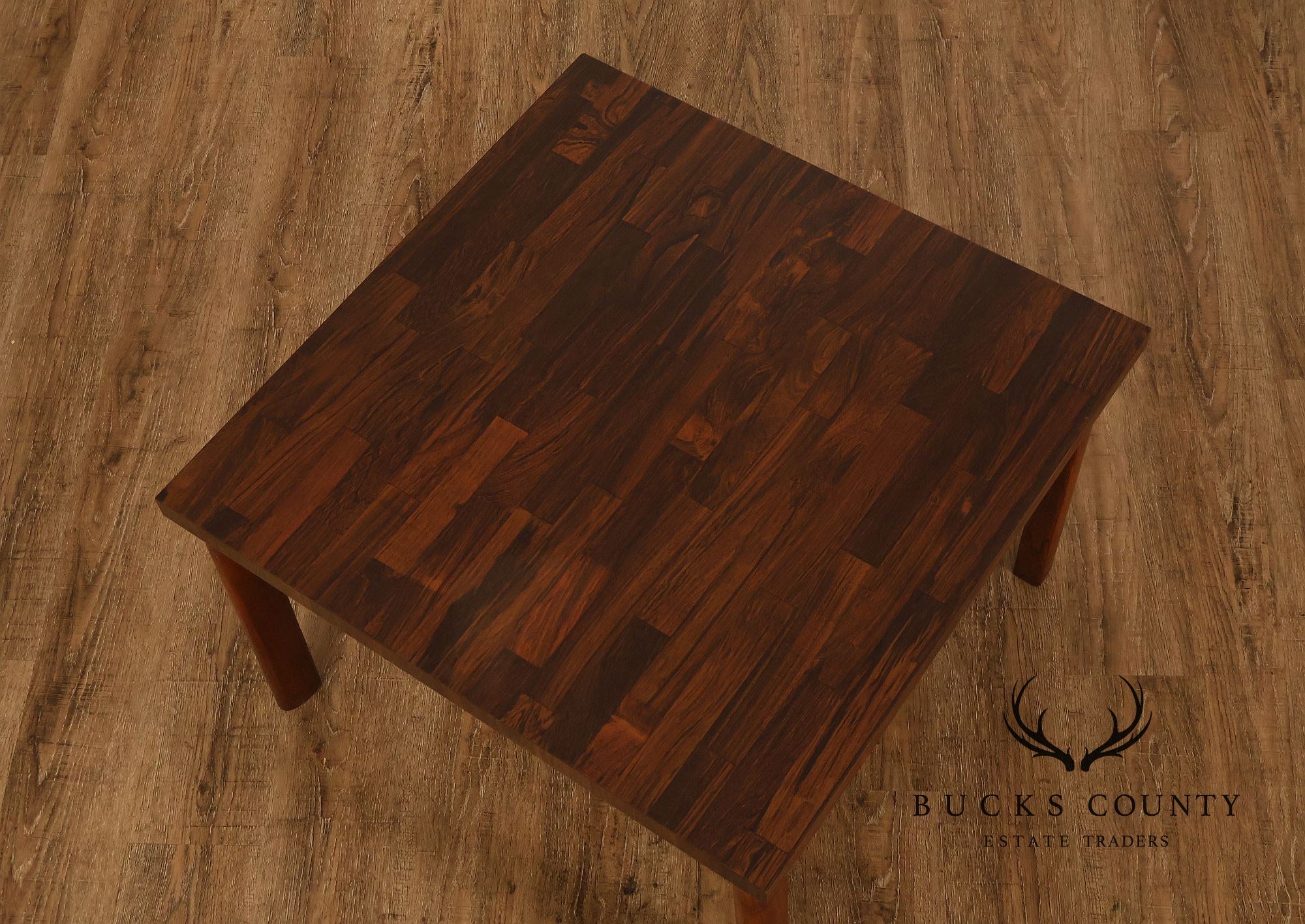 Danish Modern Vintage Square Laminate Top Teak End Table