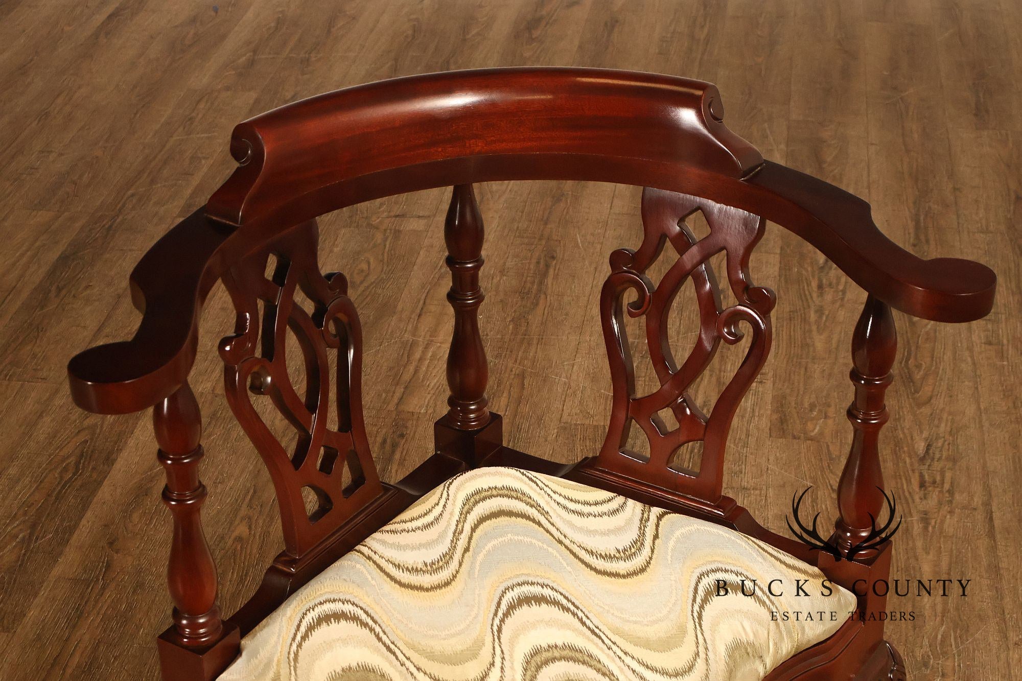 Statesville Chippendale Style Mahogany Corner Chair