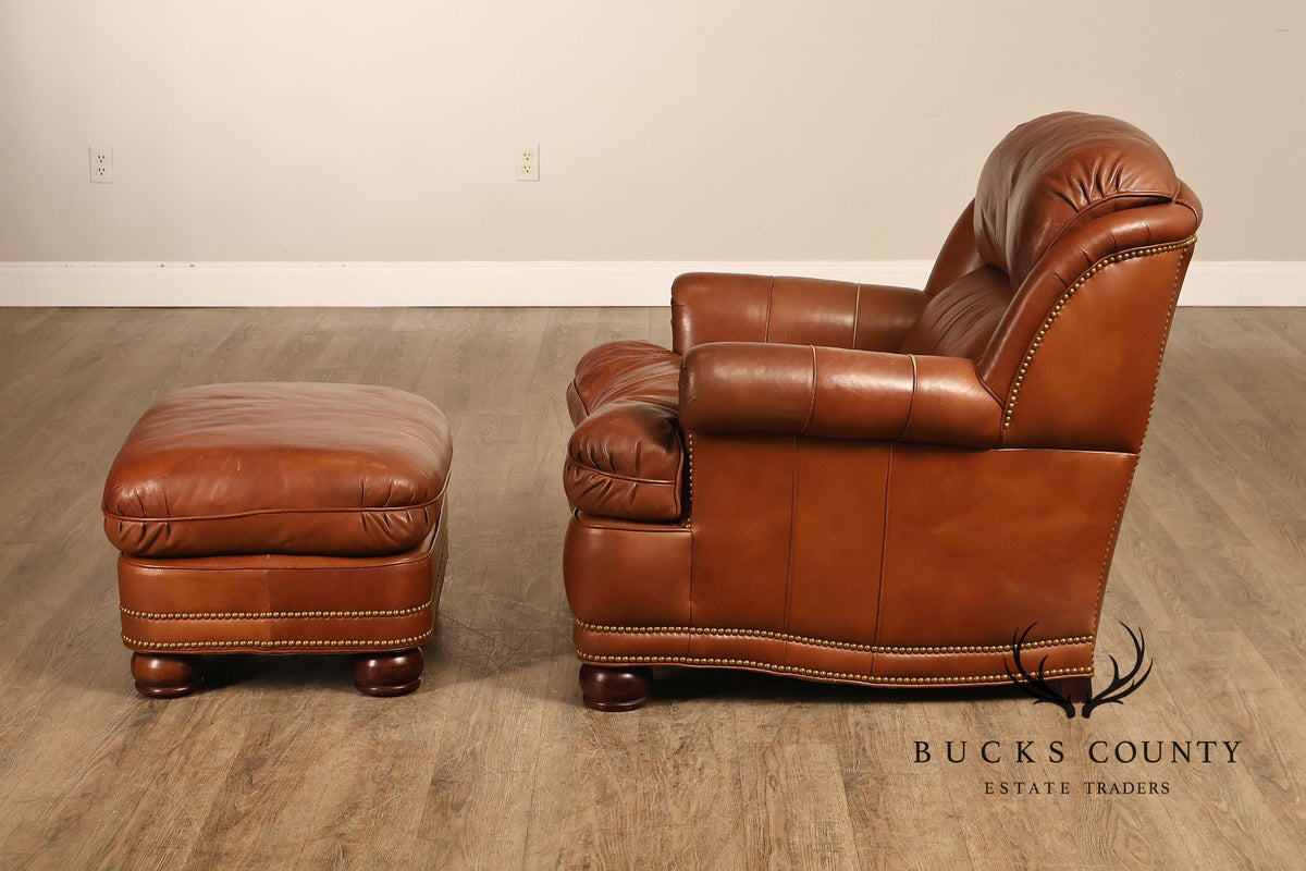 Hancock & Moore 'Austin' Leather Armchair and Ottoman