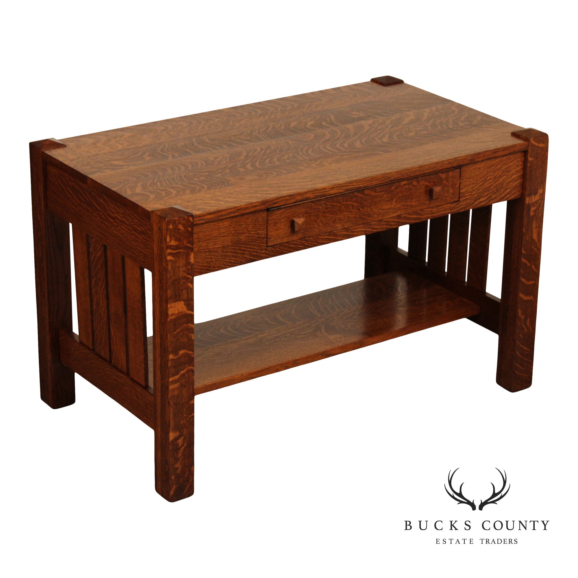 Antique Mission Oak Library Table