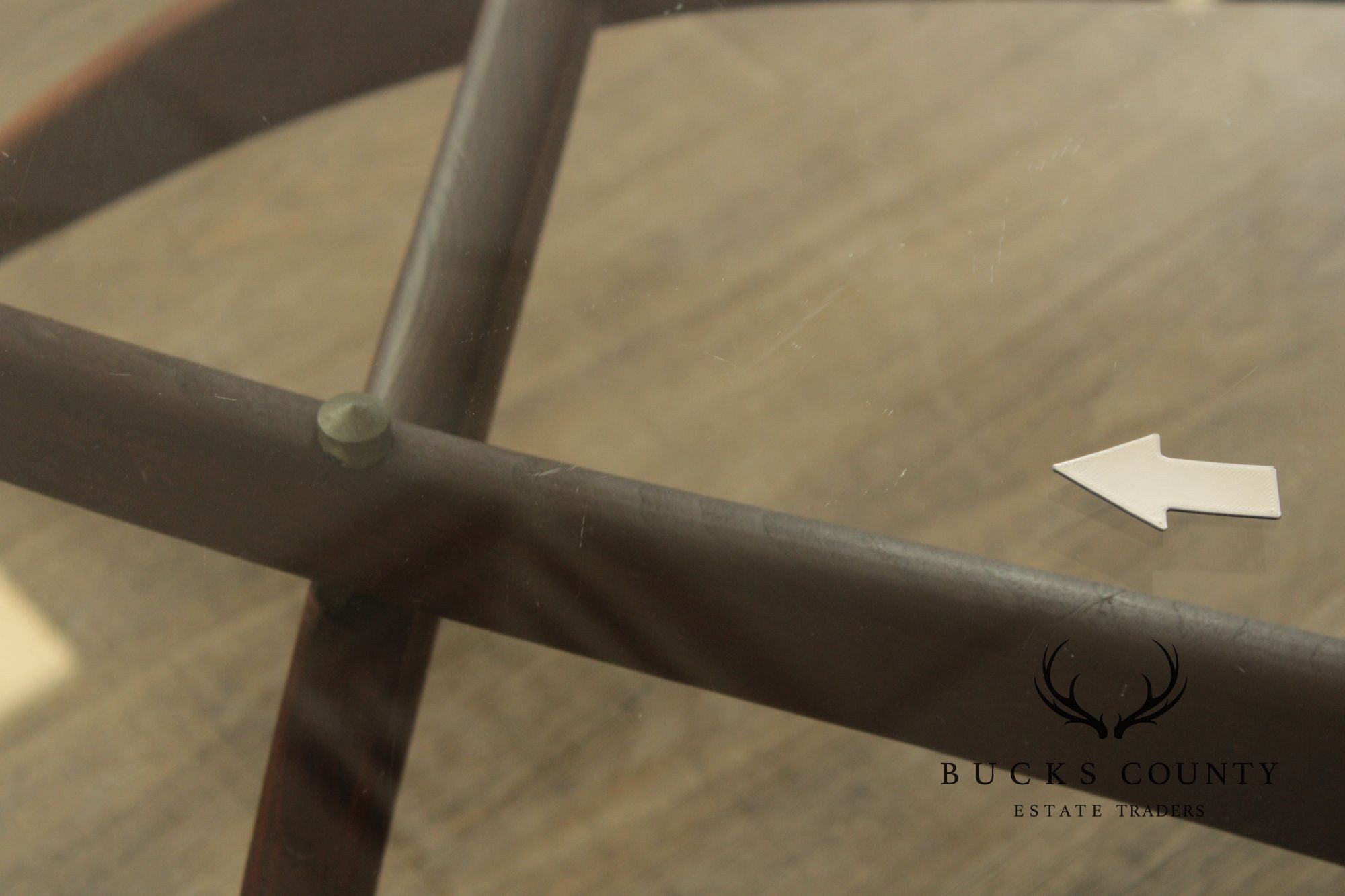 Mid Century Modern Glass Top Walnut Coffee Table