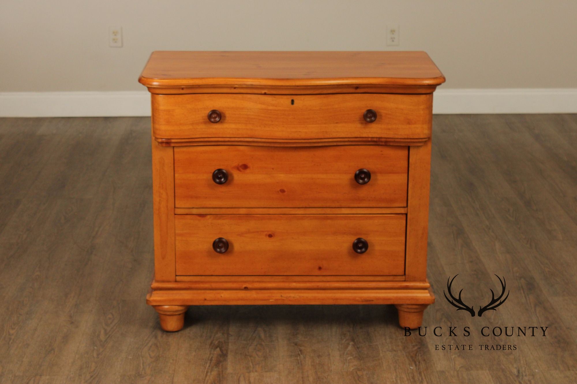 Stanley Furniture Pair of Pine Three-Drawer Nightstands