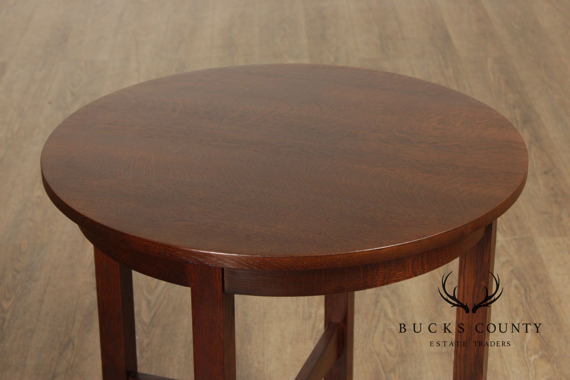 Stickley Mission Collection Oak Round Lamp Table