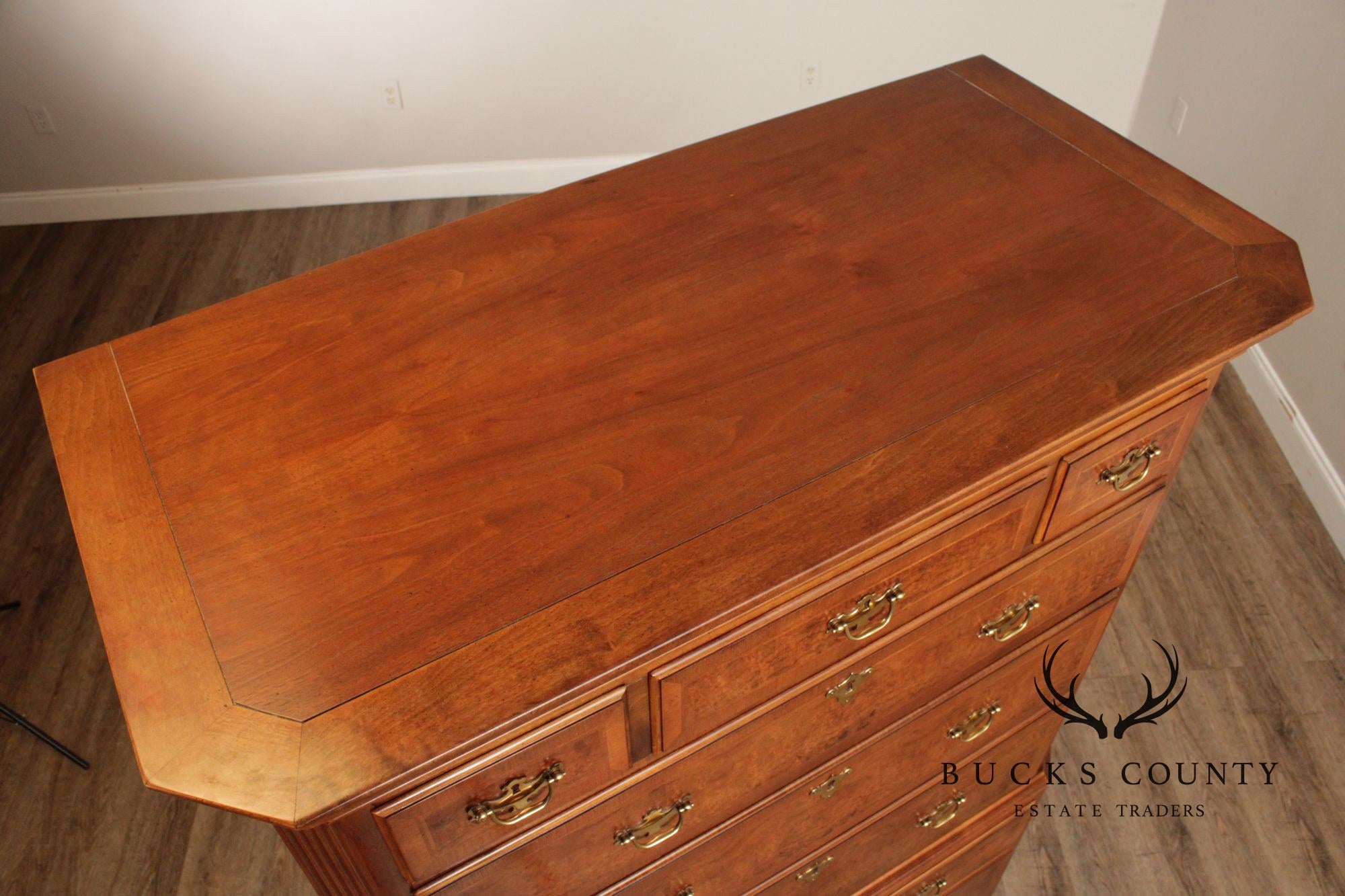 Century British National Trust Collection Burlwood Chest on Chest