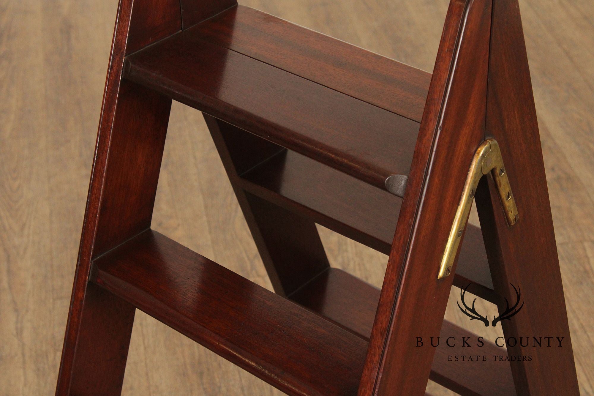 English Mahogany Library Ladder