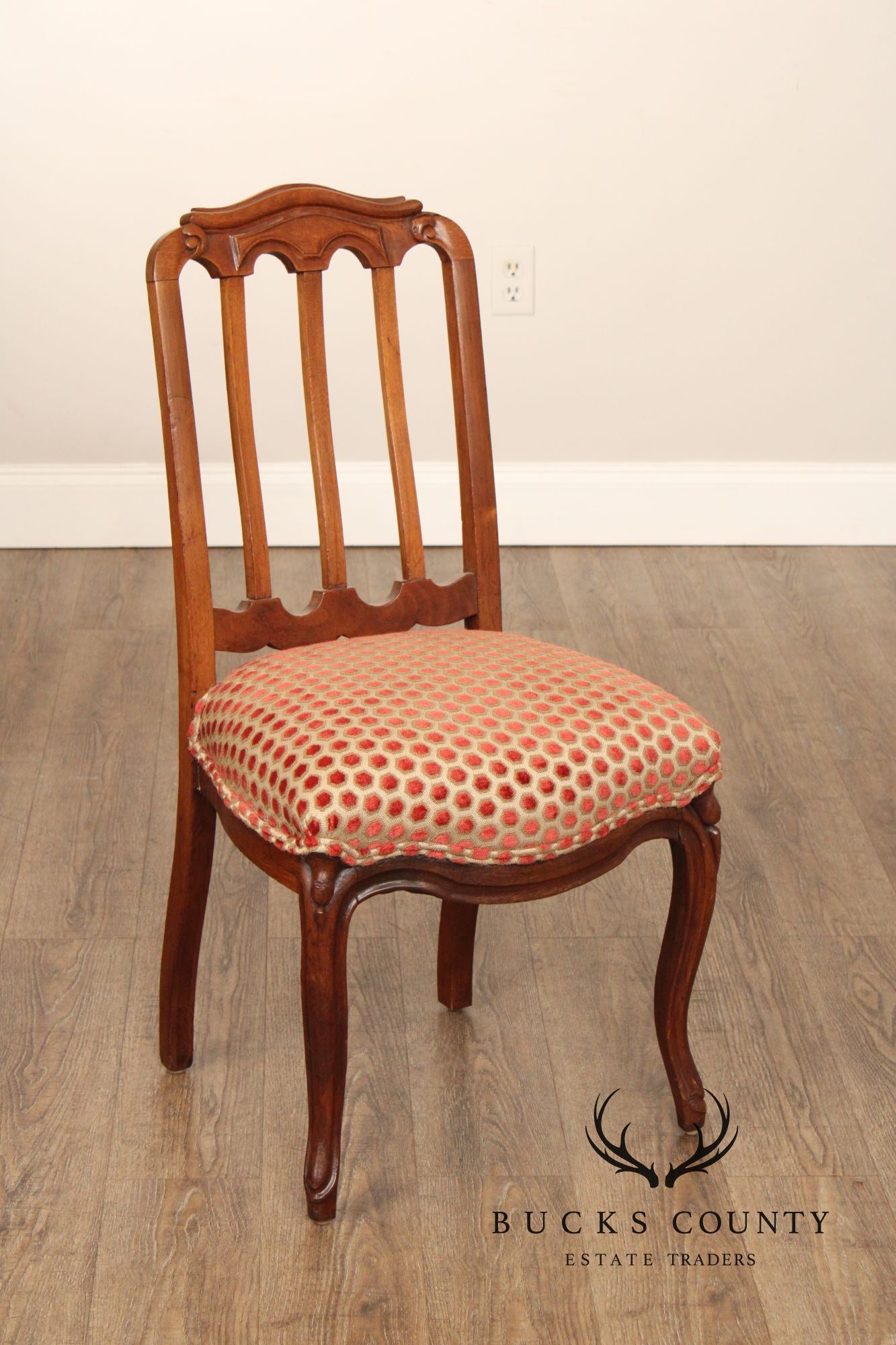 French Louis XV Style Pair of Carved Walnut Side Chairs