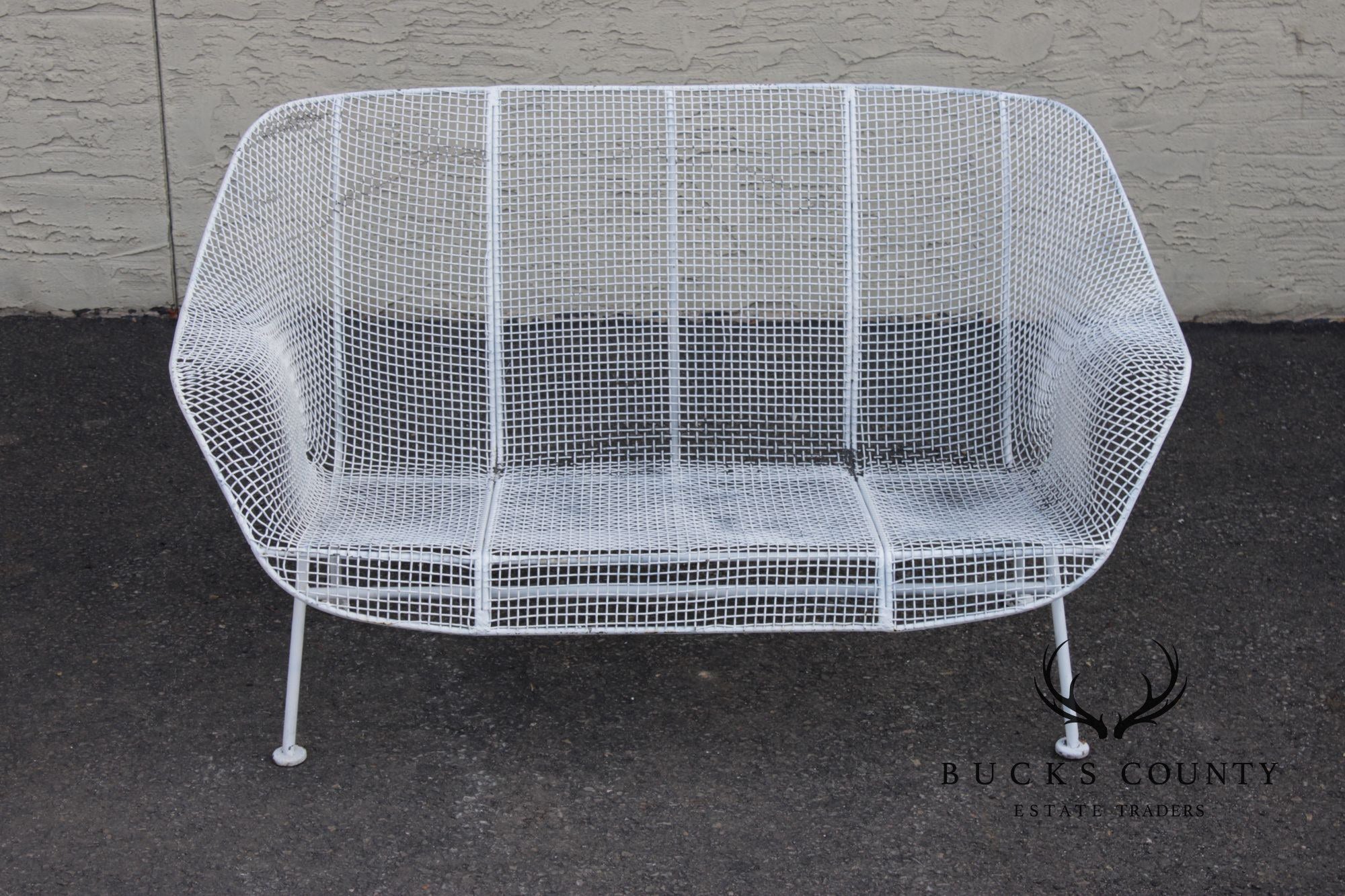 Russell Woodard Mid Century Modern 'Sculptura' Wrought Iron Settee