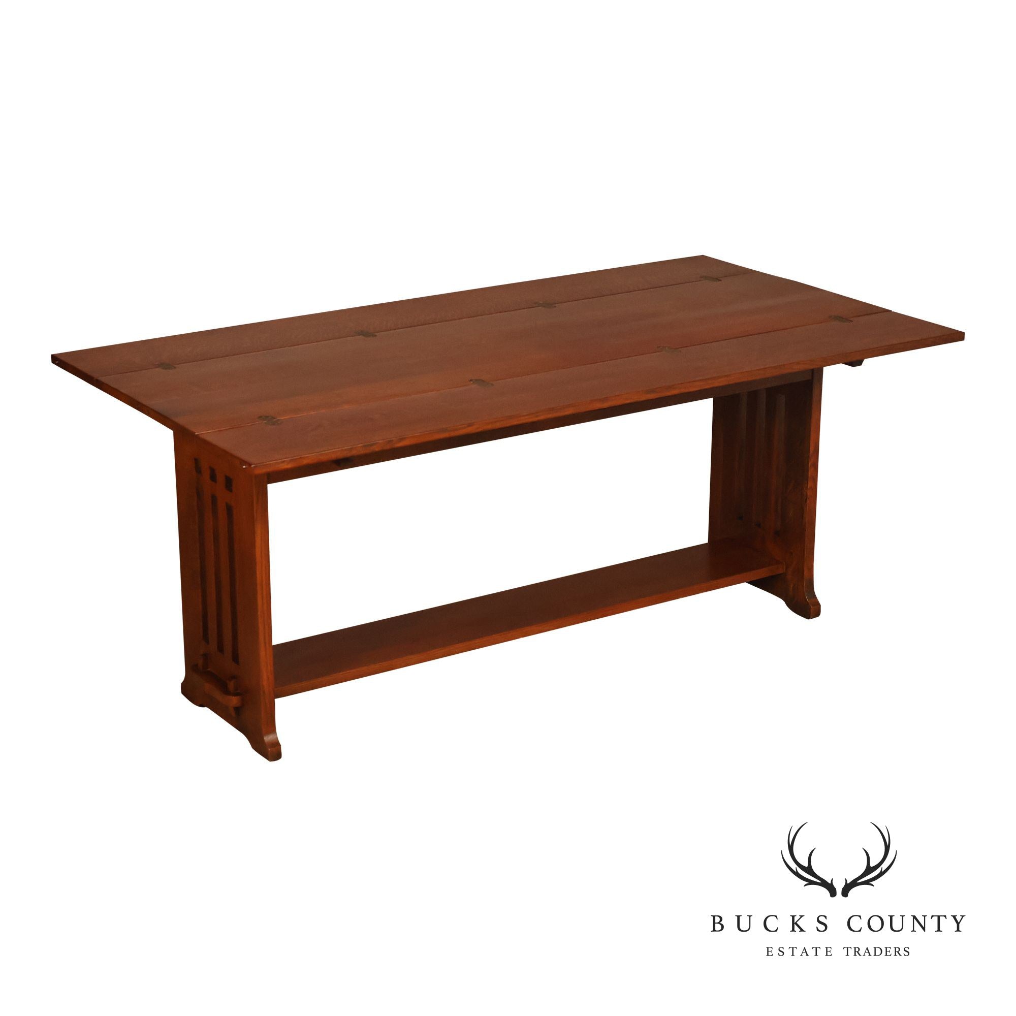 Stickley Furniture Mission Collection Oak Flip Top Harvest Console Or Dining Table