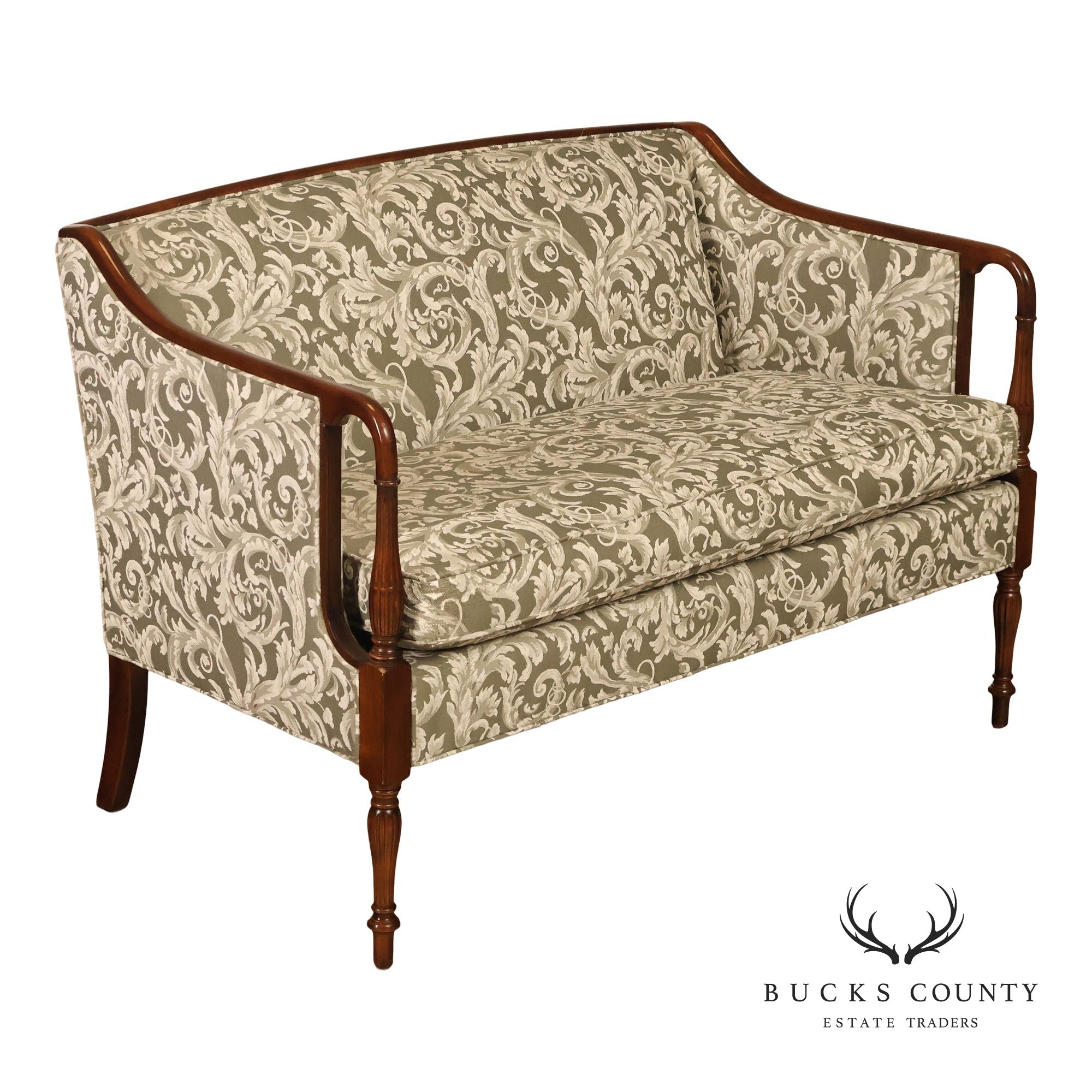 Sheraton Style Custom Upholstered Loveseat