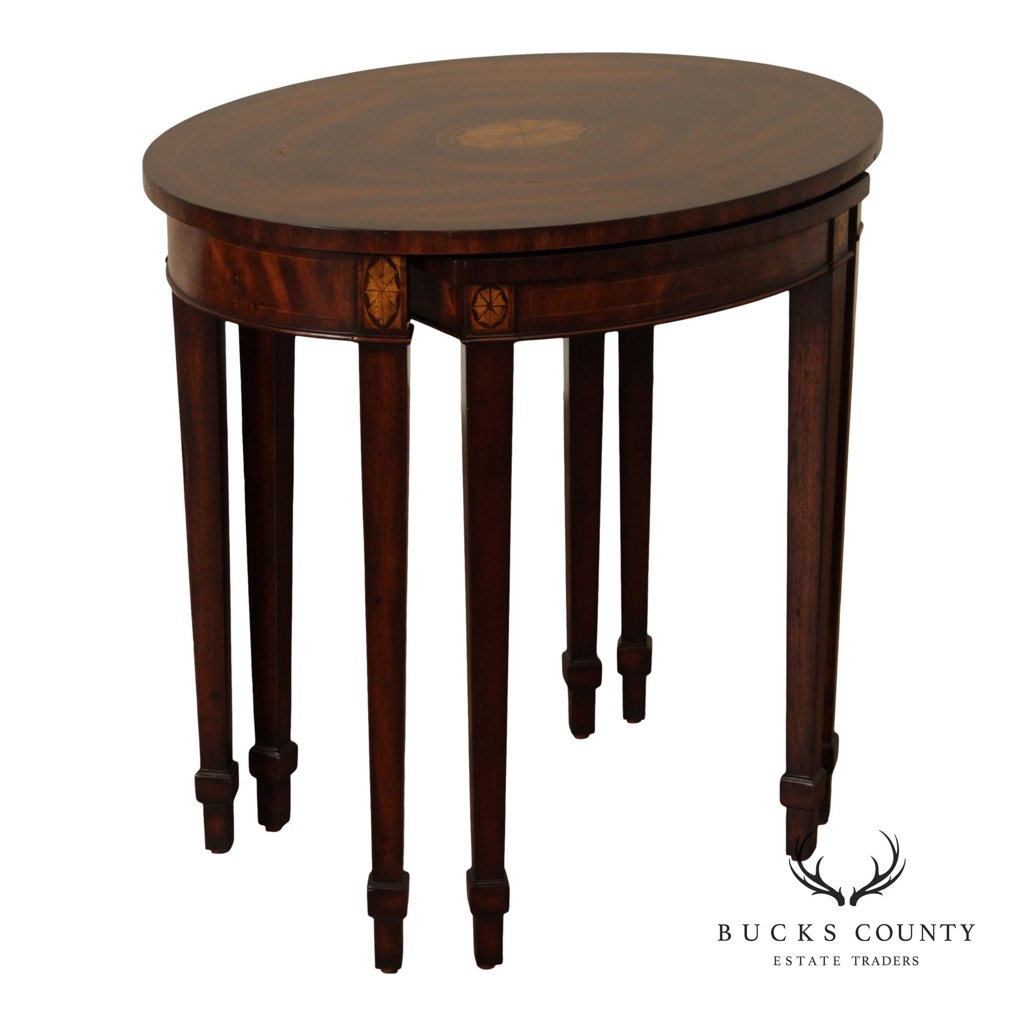 Maitland Smith Federal Style Pair of Mahogany Nesting Tables