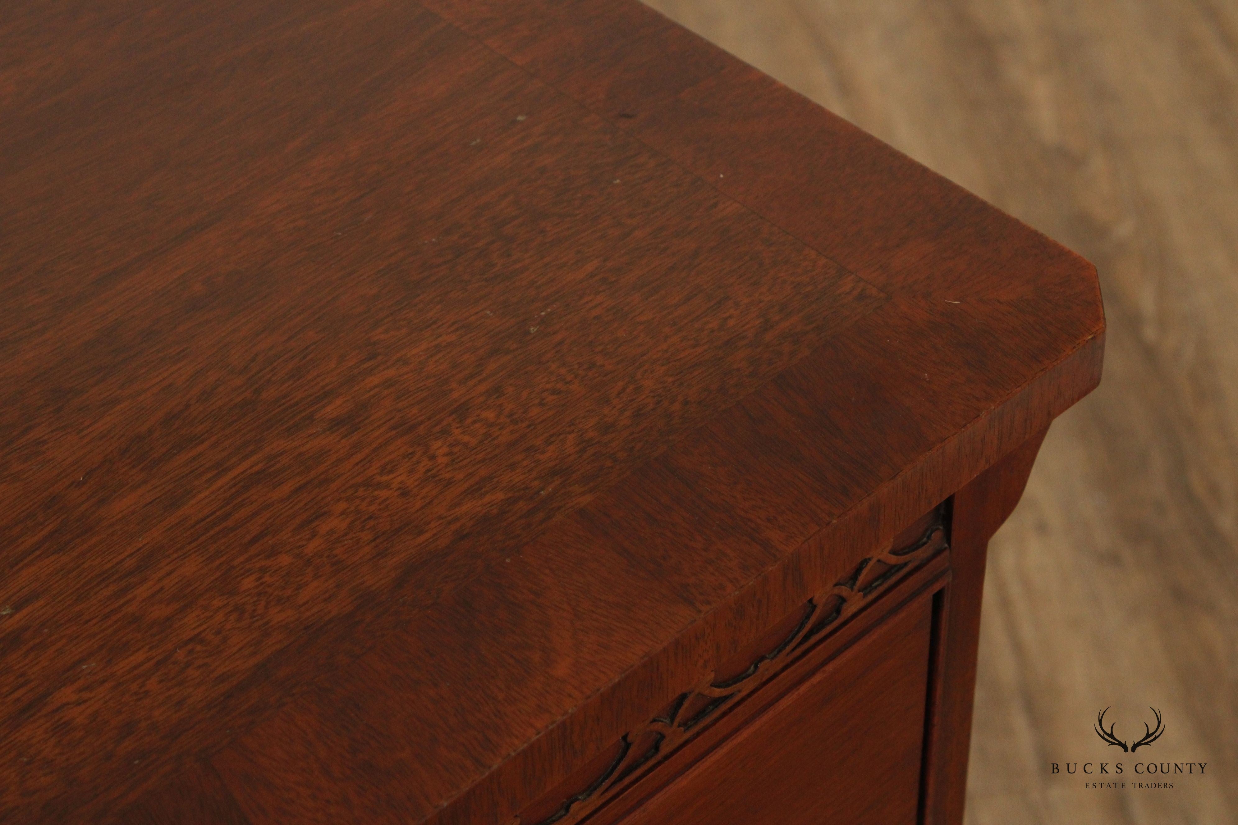 Hickory Chair Co Mahogany Dresser with Banded Top Chippendale Style