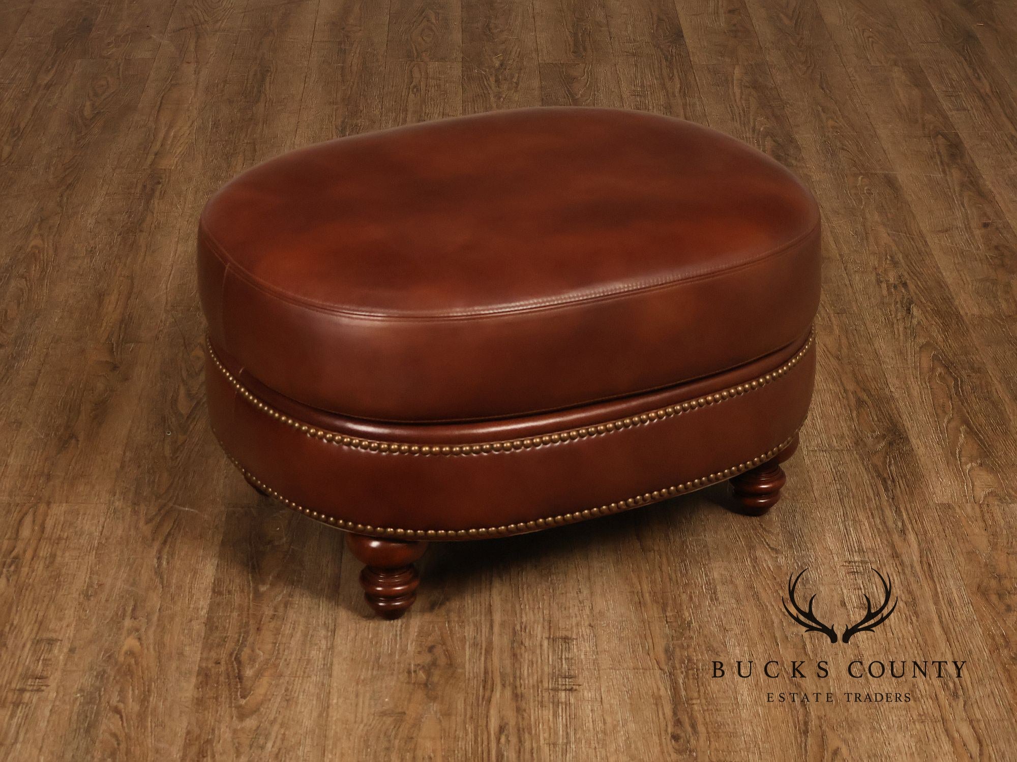 Bradington Young Traditional Style Leather Ottoman