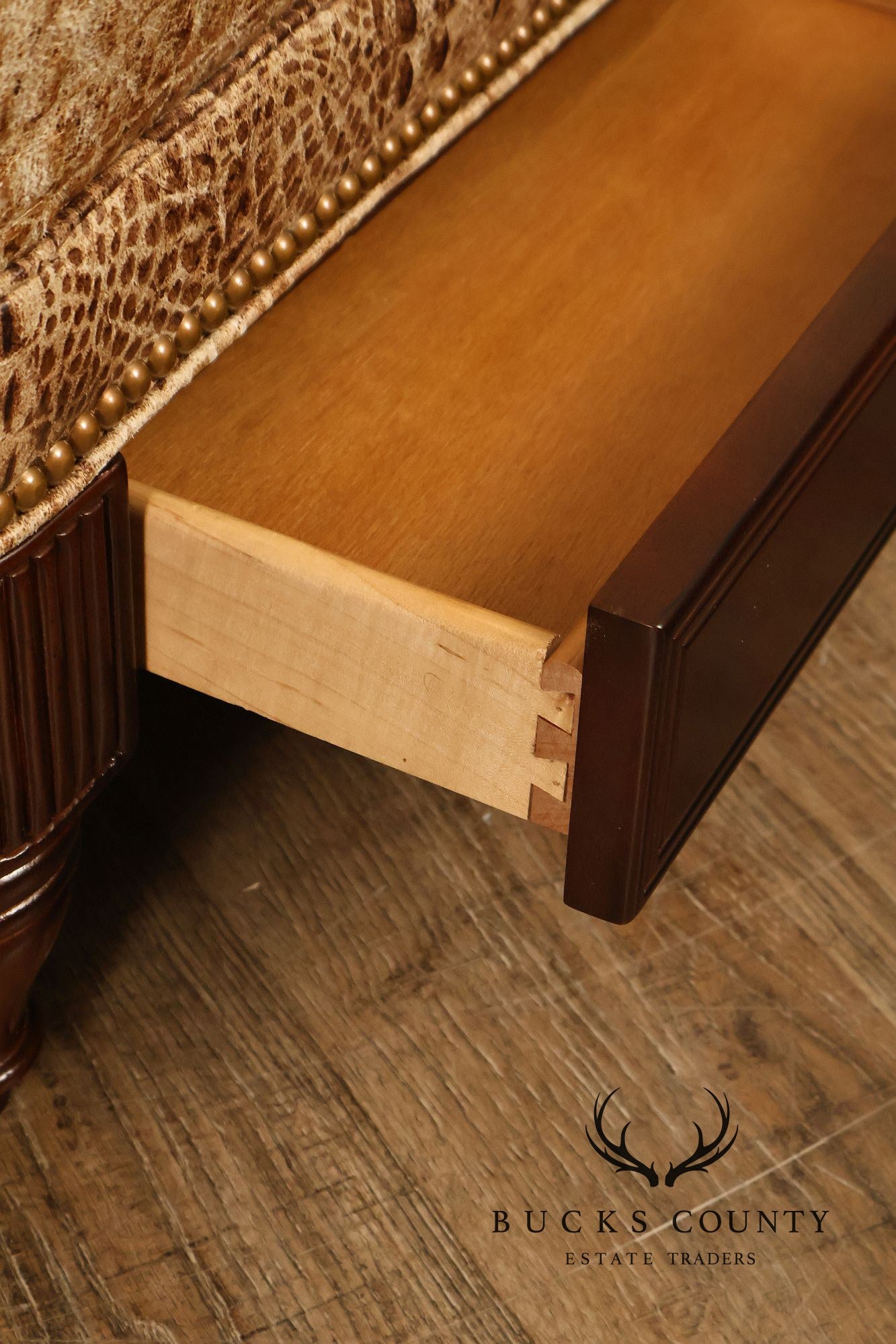 Hancock & Moore Tufted Leather "Robinson" Storage Ottoman