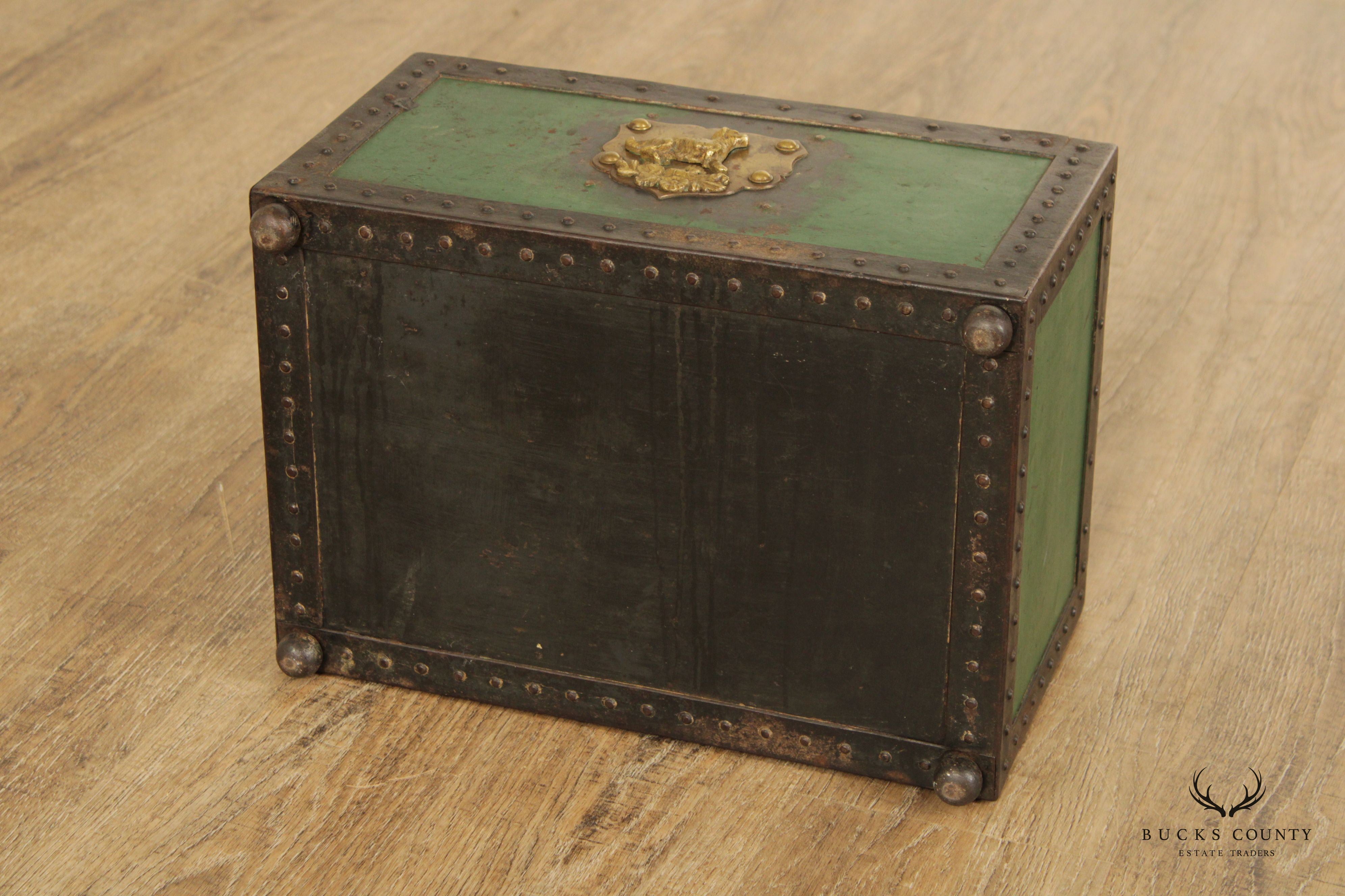 Antique F.I.G. Cordes Shopkeeper's Cast Iron Cash Chest or Strong Box