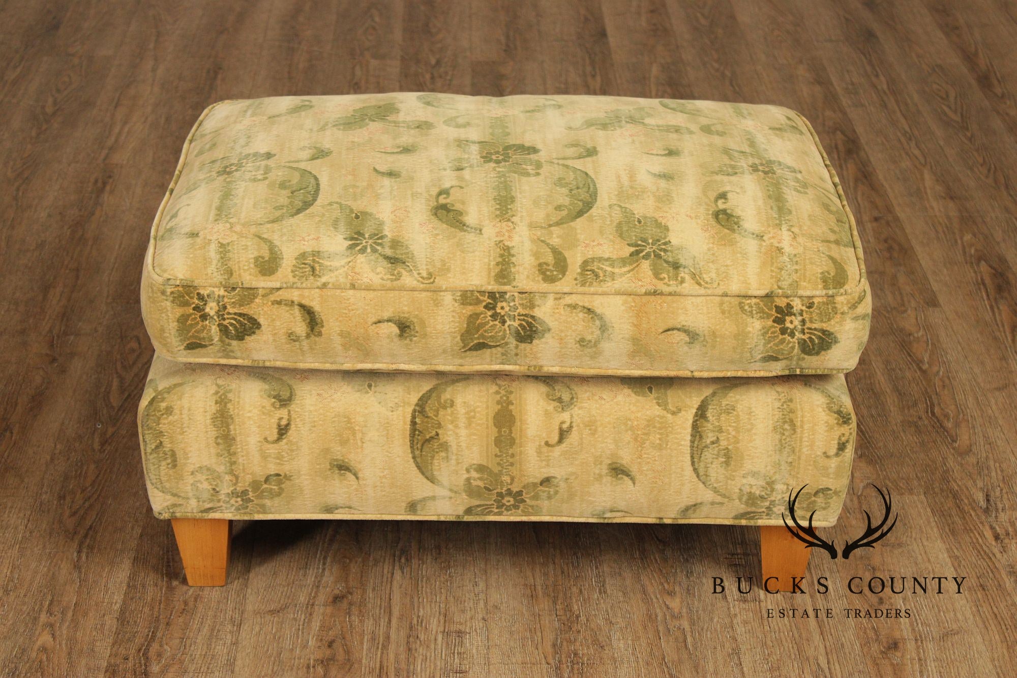 Custom Upholstered Lounge Chair and Ottoman