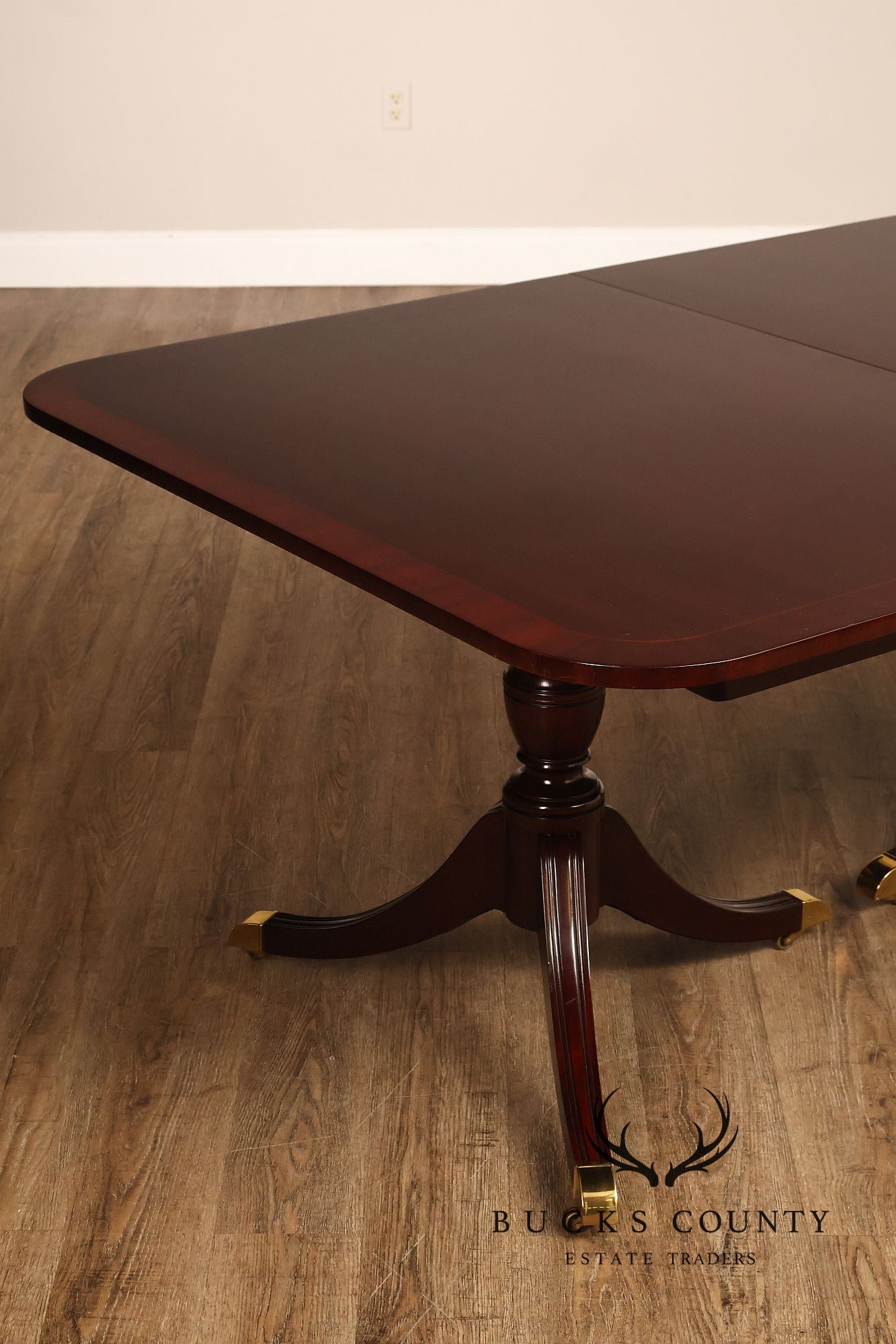 Kindel Regency Style Double Pedestal Mahogany Dining Table