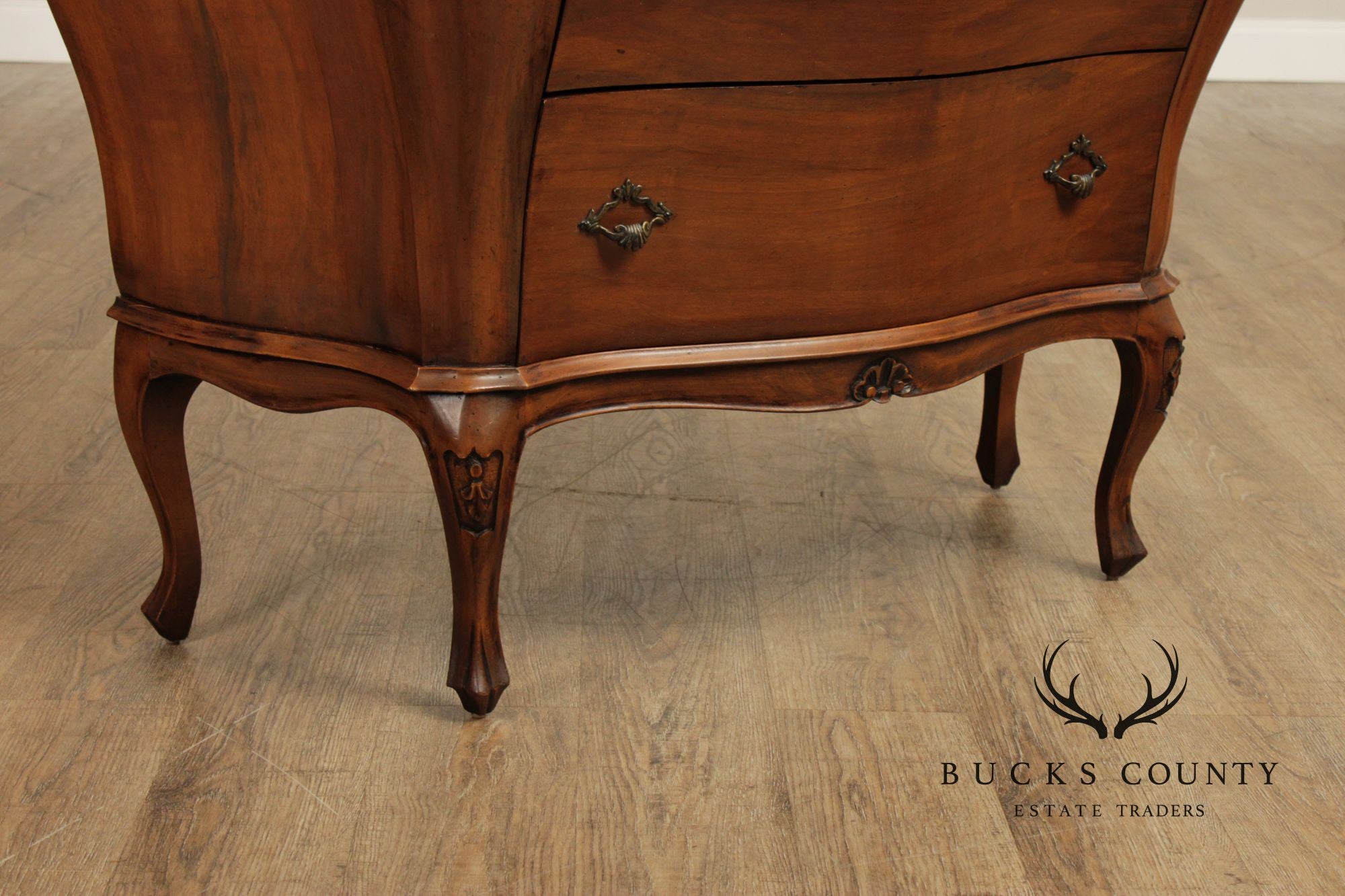 Vintage Italian Walnut Bombe Chest