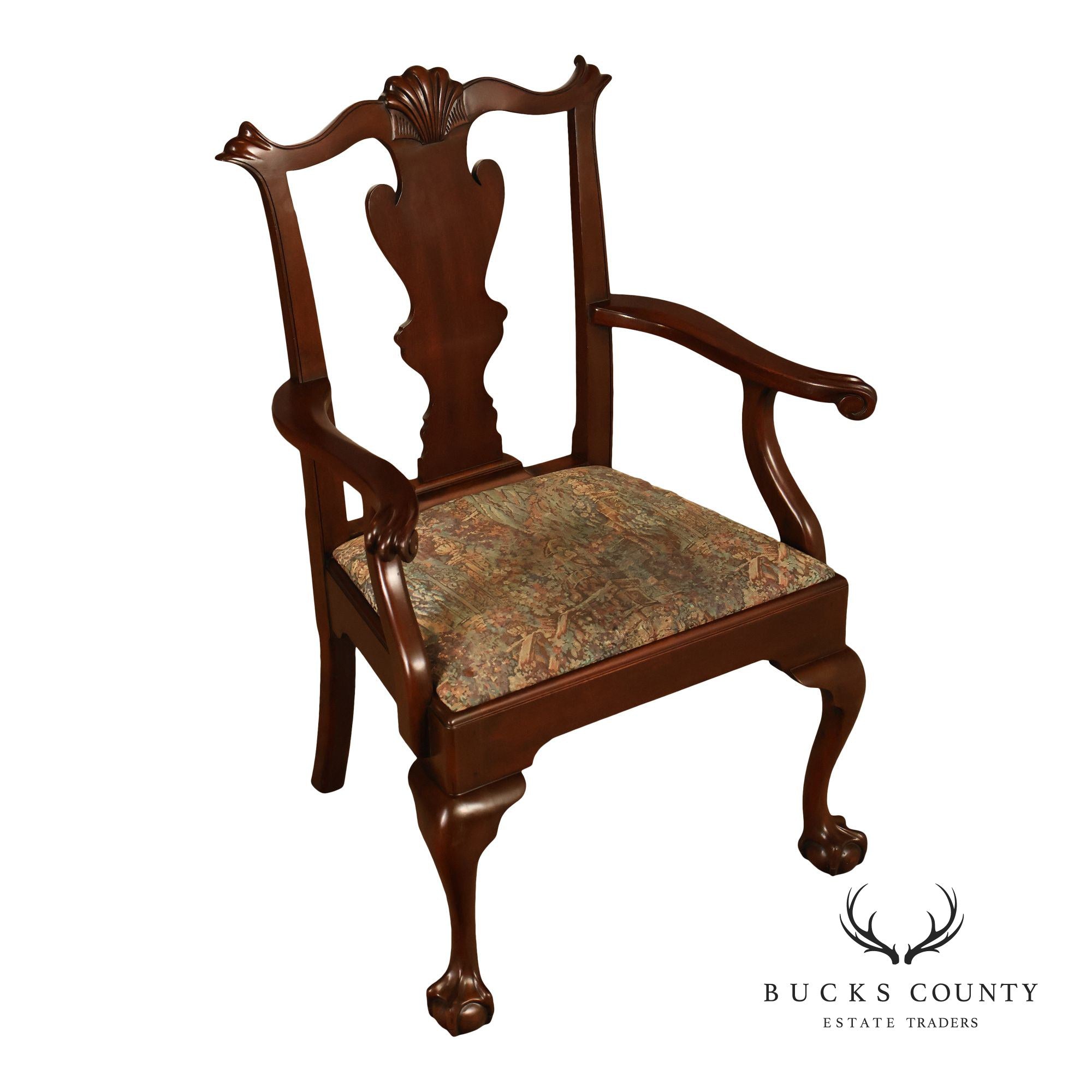 Henkel Harris Chippendale Style Mahogany Armchair