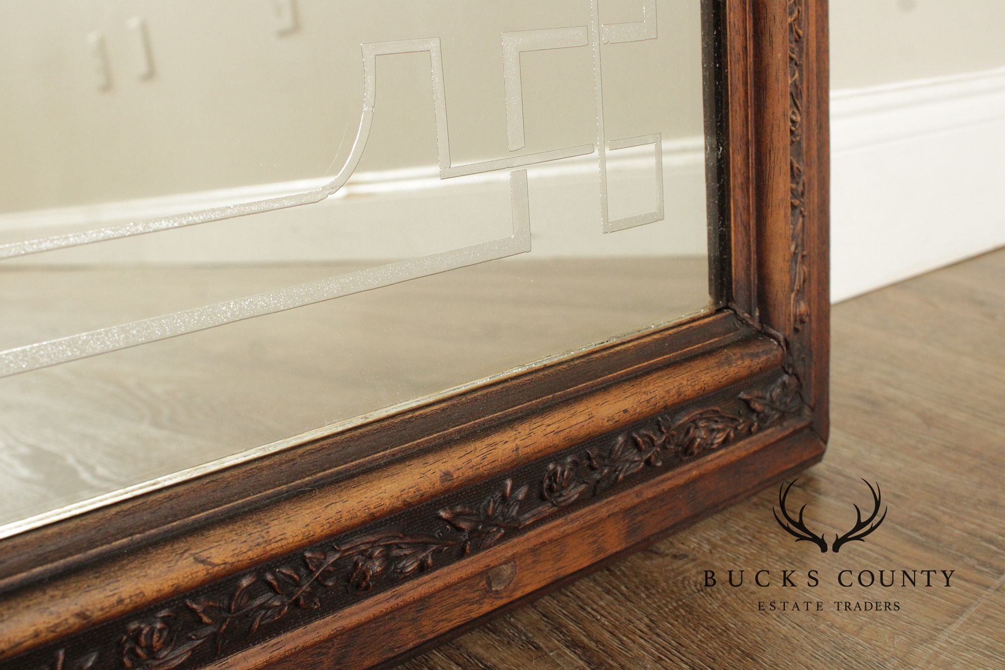 George Morton Whisky Etched and Reverse Painted Pub Mirror