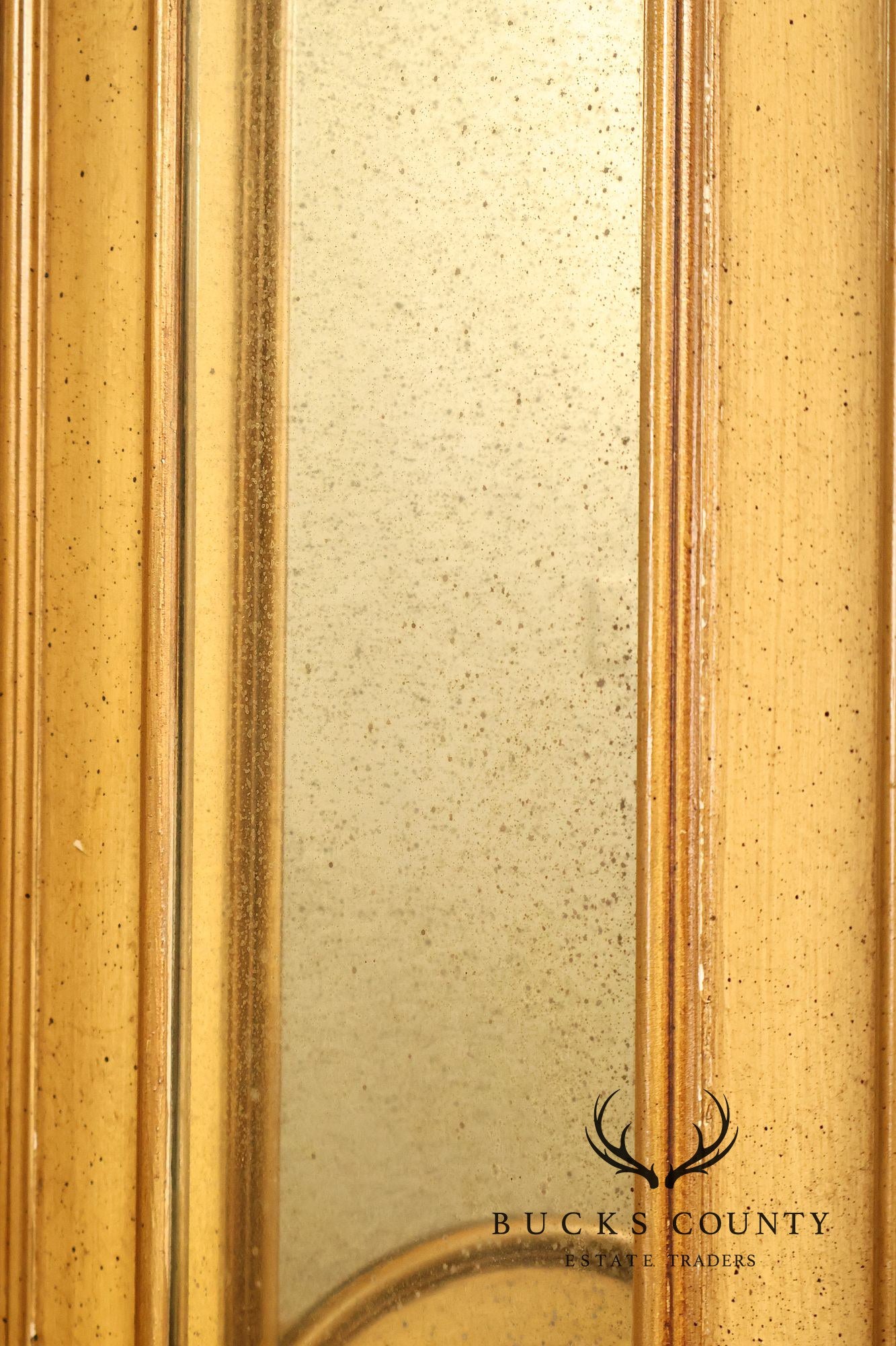 Vintage Rococo Style Painted & Mirrored Four-Panel Folding Screen
