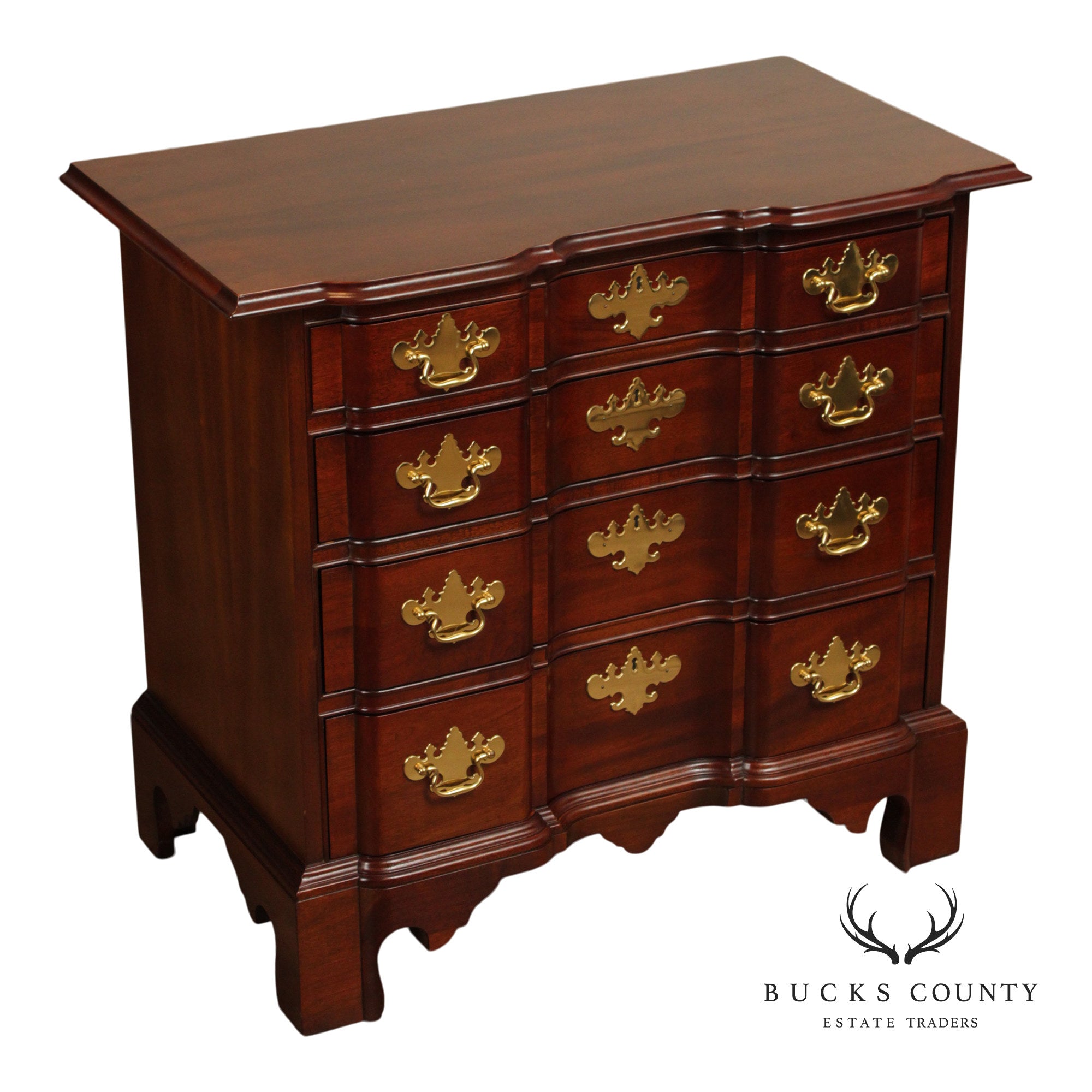 Councill Craftsmen Chippendale Style Mahogany Blockfront Chest