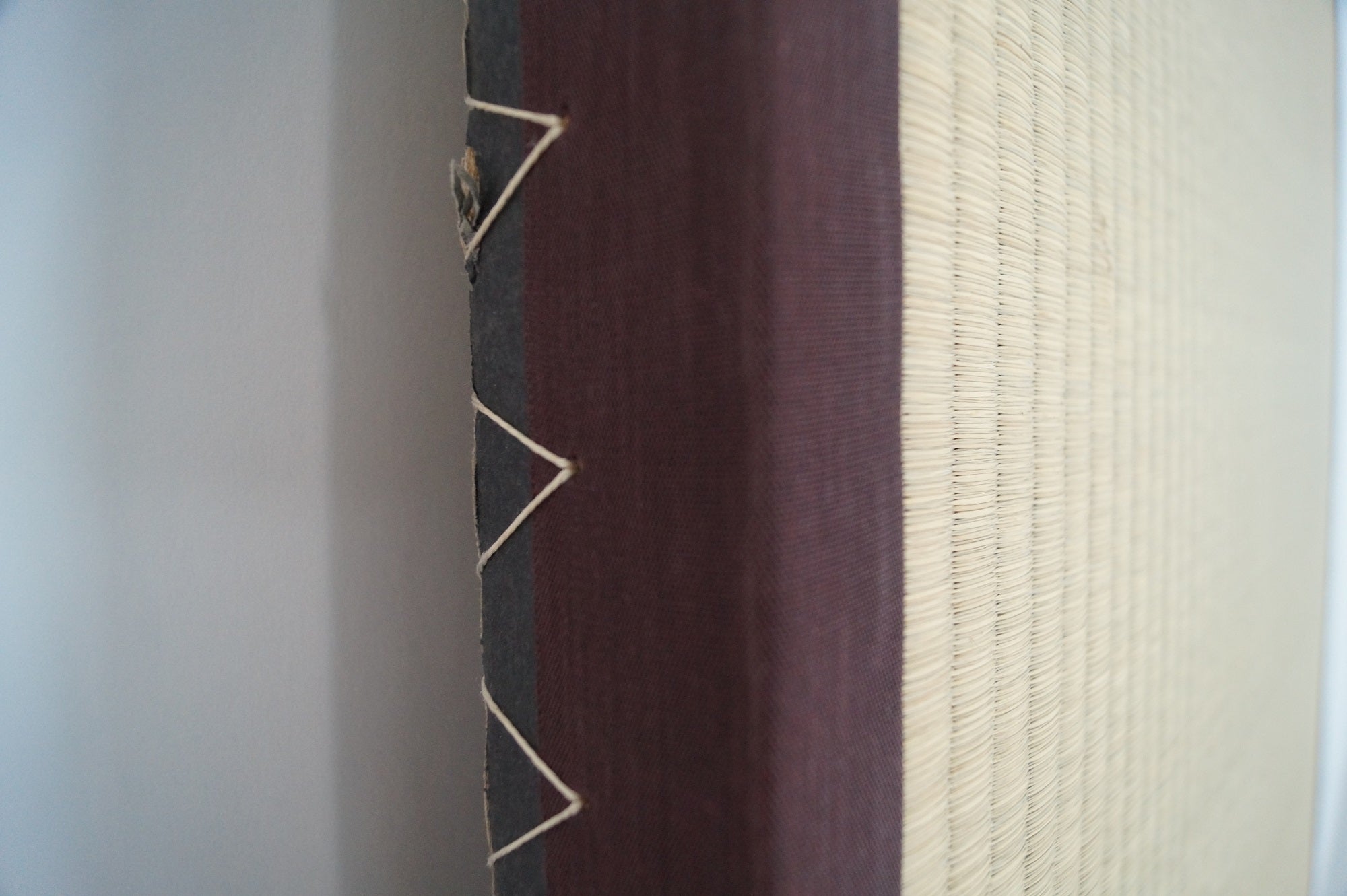 Modern Pair of Tall Japanese Sea Grass Wall Panels Screens