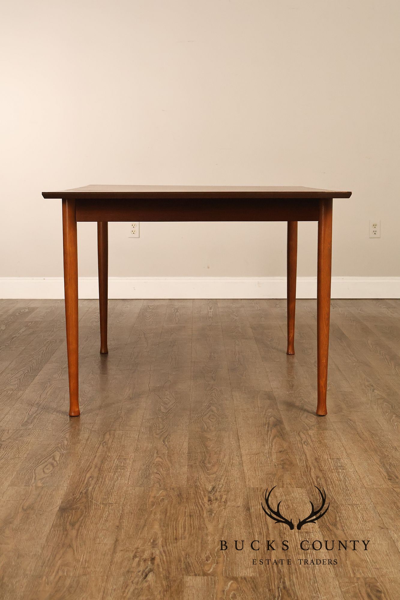 Mid Century Modern Walnut Dining Table With Leaf