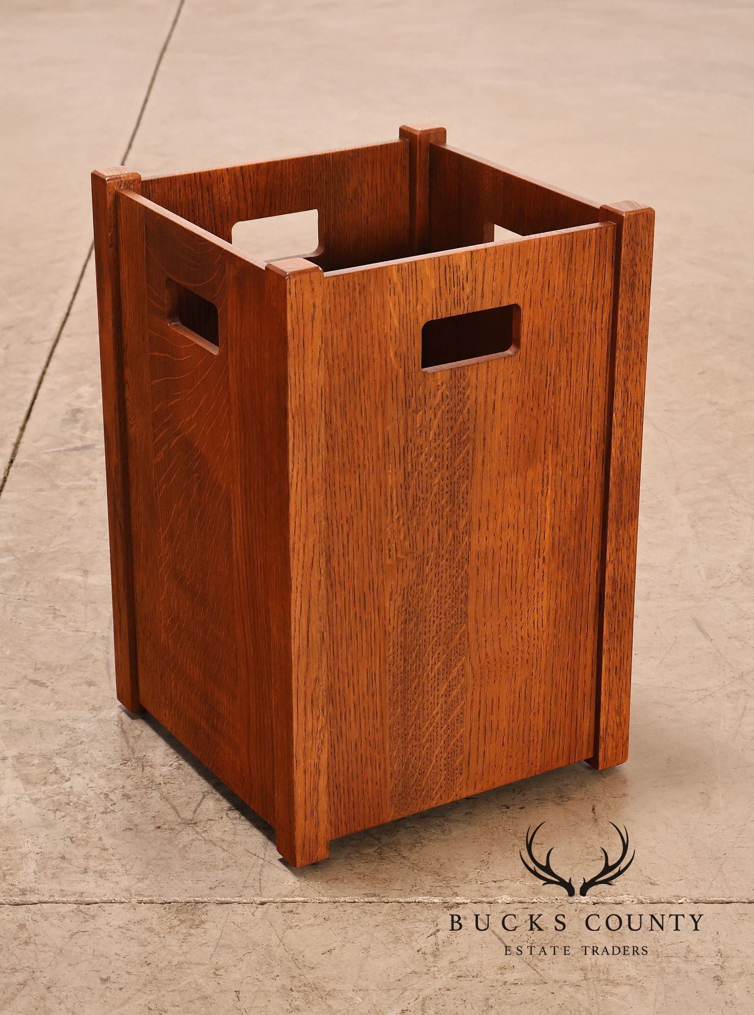 Stickley Mission Collection Oak Wastebasket