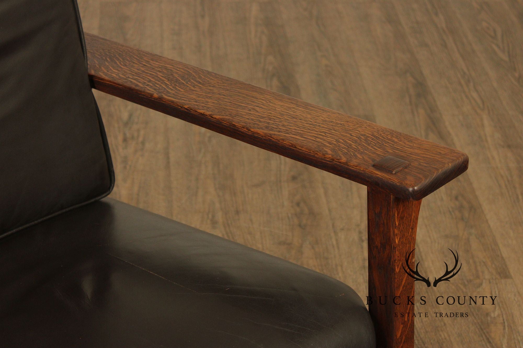 Antique L. & J.G. Stickley Mission Oak Morris Rocker