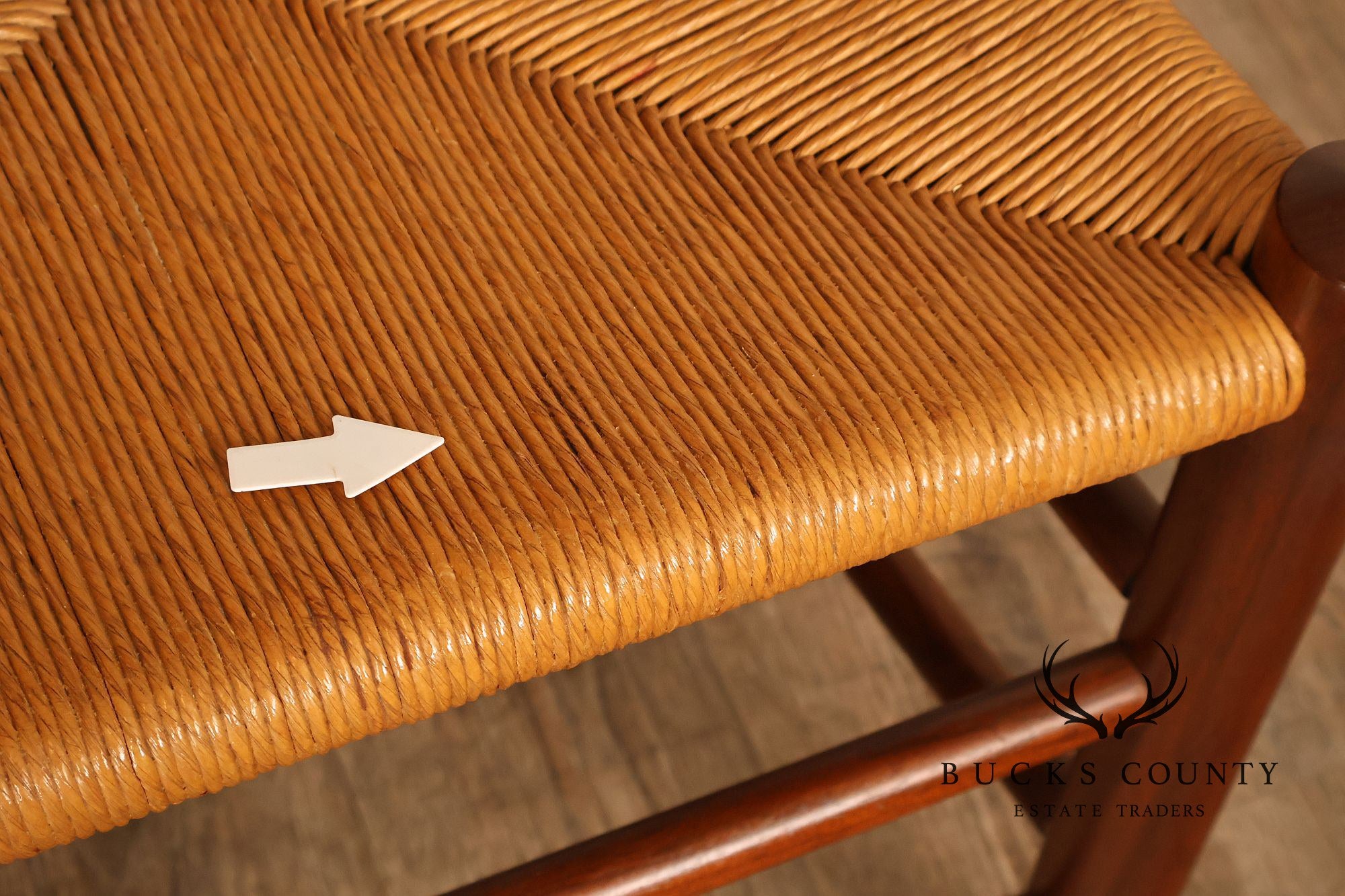 E.A. Clore Custom Walnut Set Of Eight Ladder Back Dining Chairs