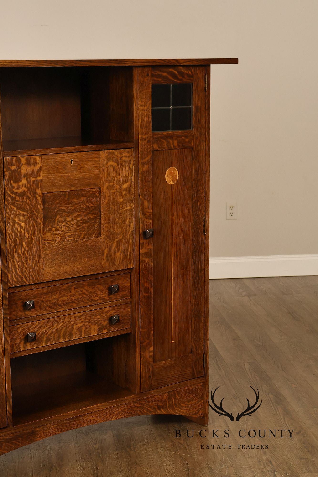 Stickley Harvey Ellis Mission Collection Oak Fall Front Secretary Bookcase