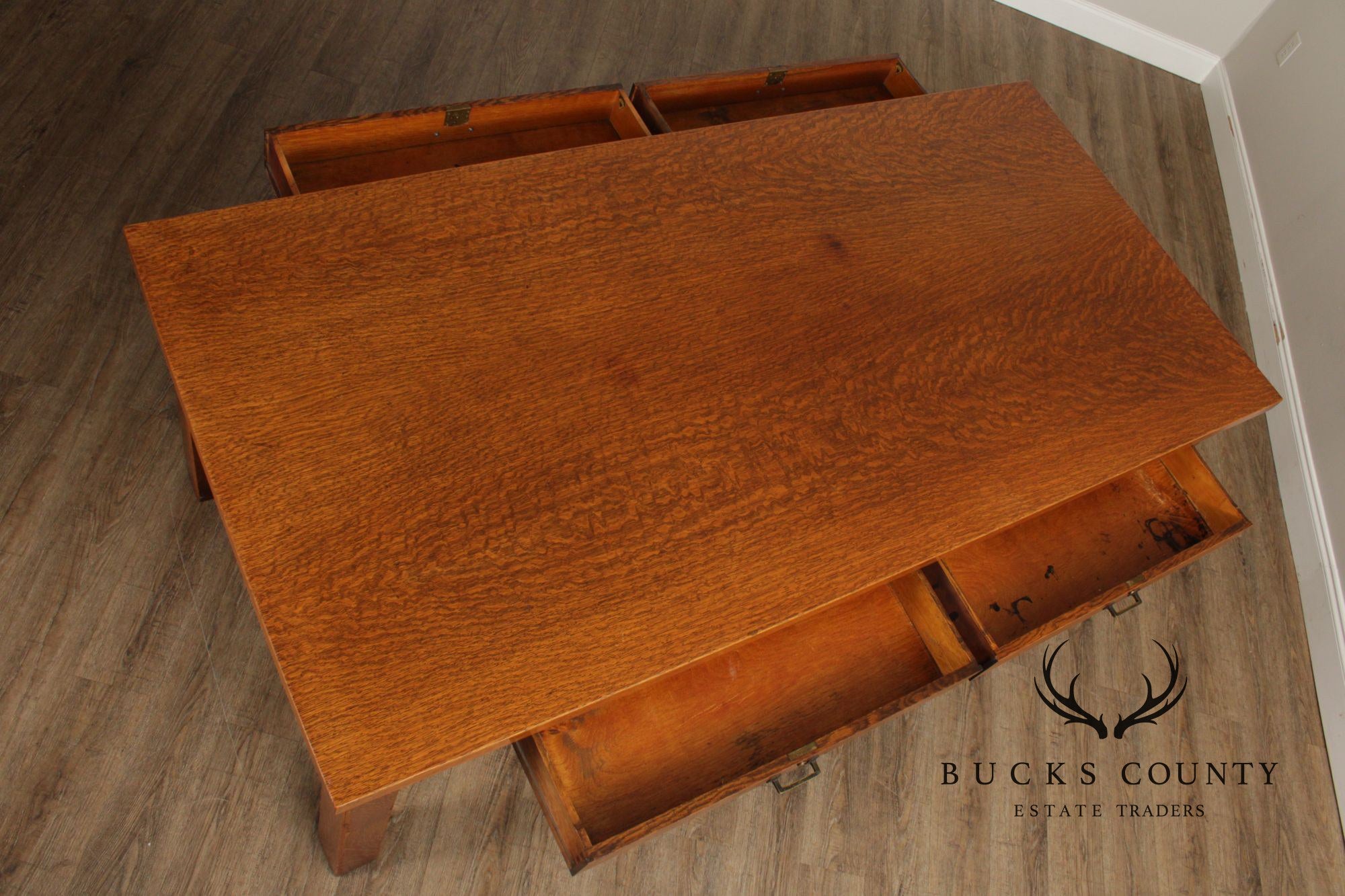 Stow & Davis Antique Mission Oak Dining Library Table
