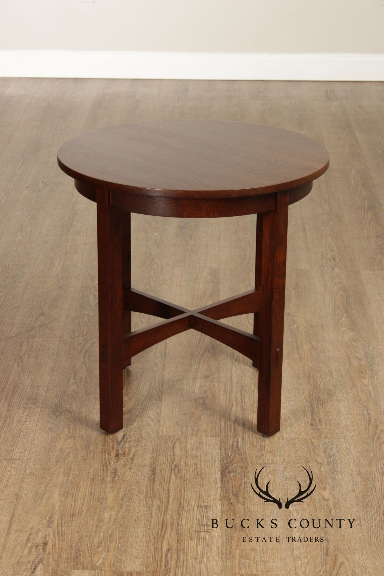 Stickley Mission Collection Oak Round Lamp Table