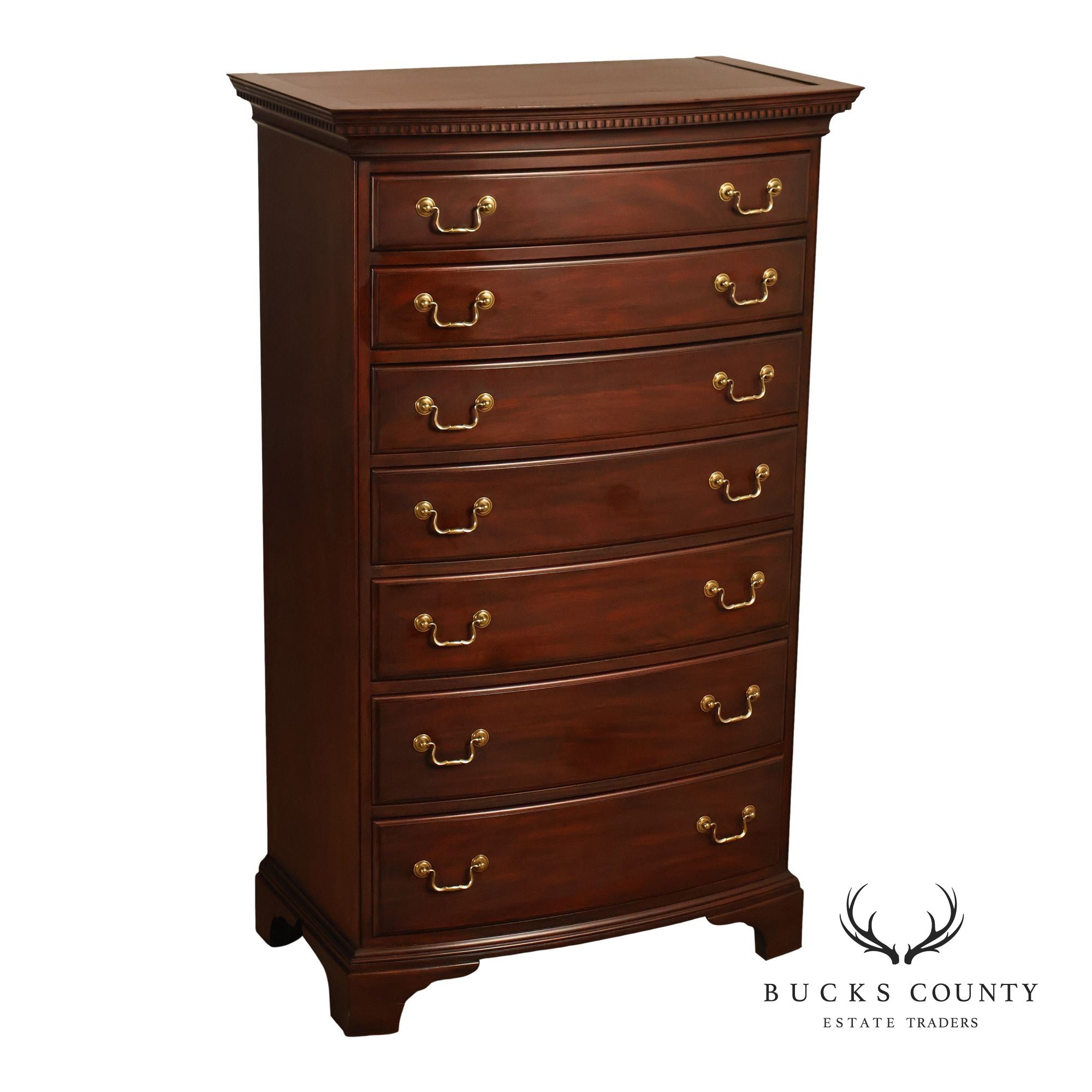 Henkel Harris Mahogany Bowfront Tall Chest