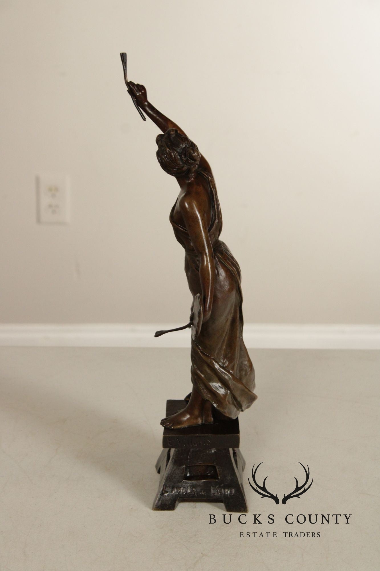 Emmanuel Villanis Bronze Statue, 'L'Amour de L'Art'