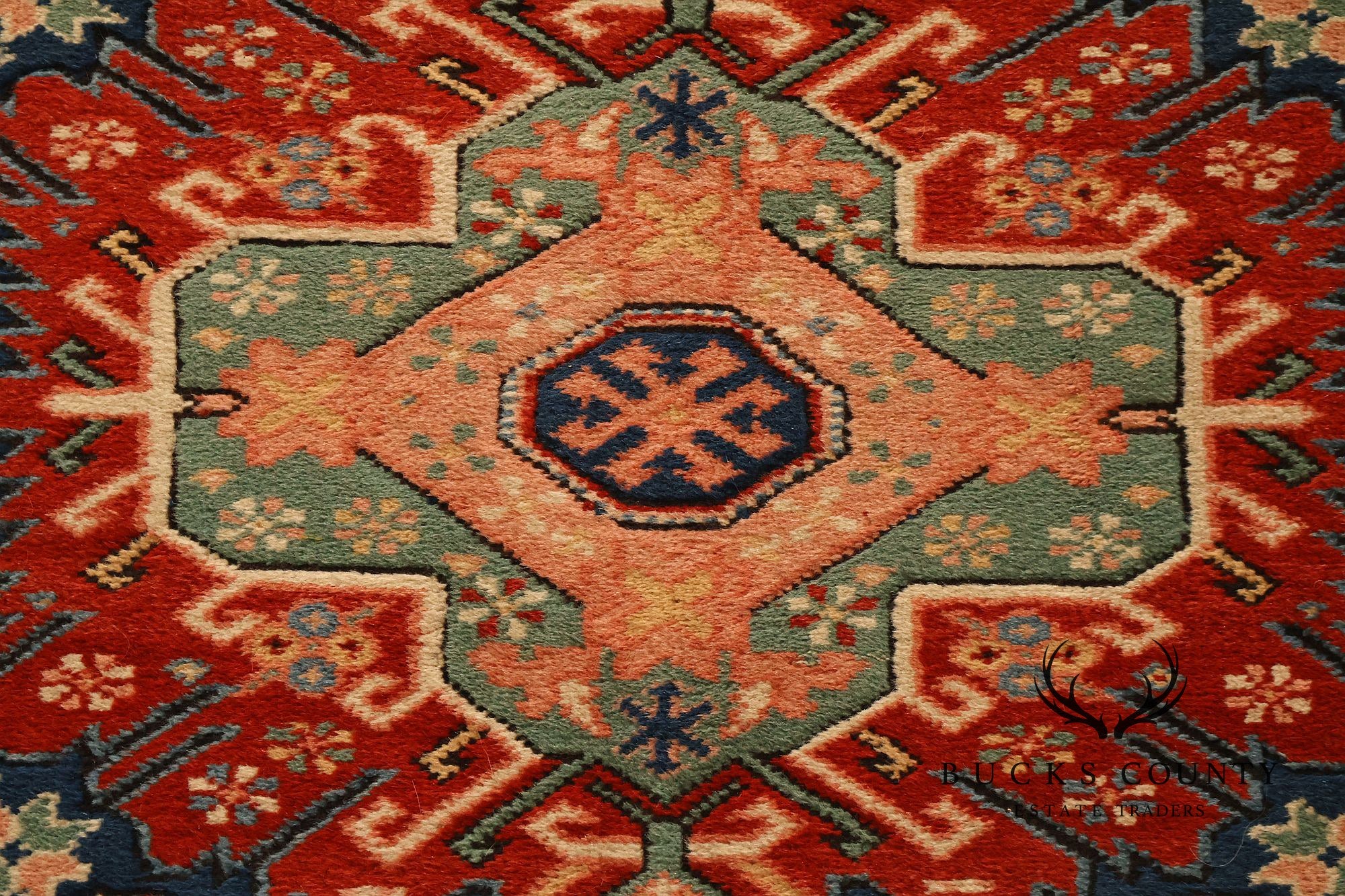Vintage Hand Tied Wool Kazak Tribal Long Runner Rug