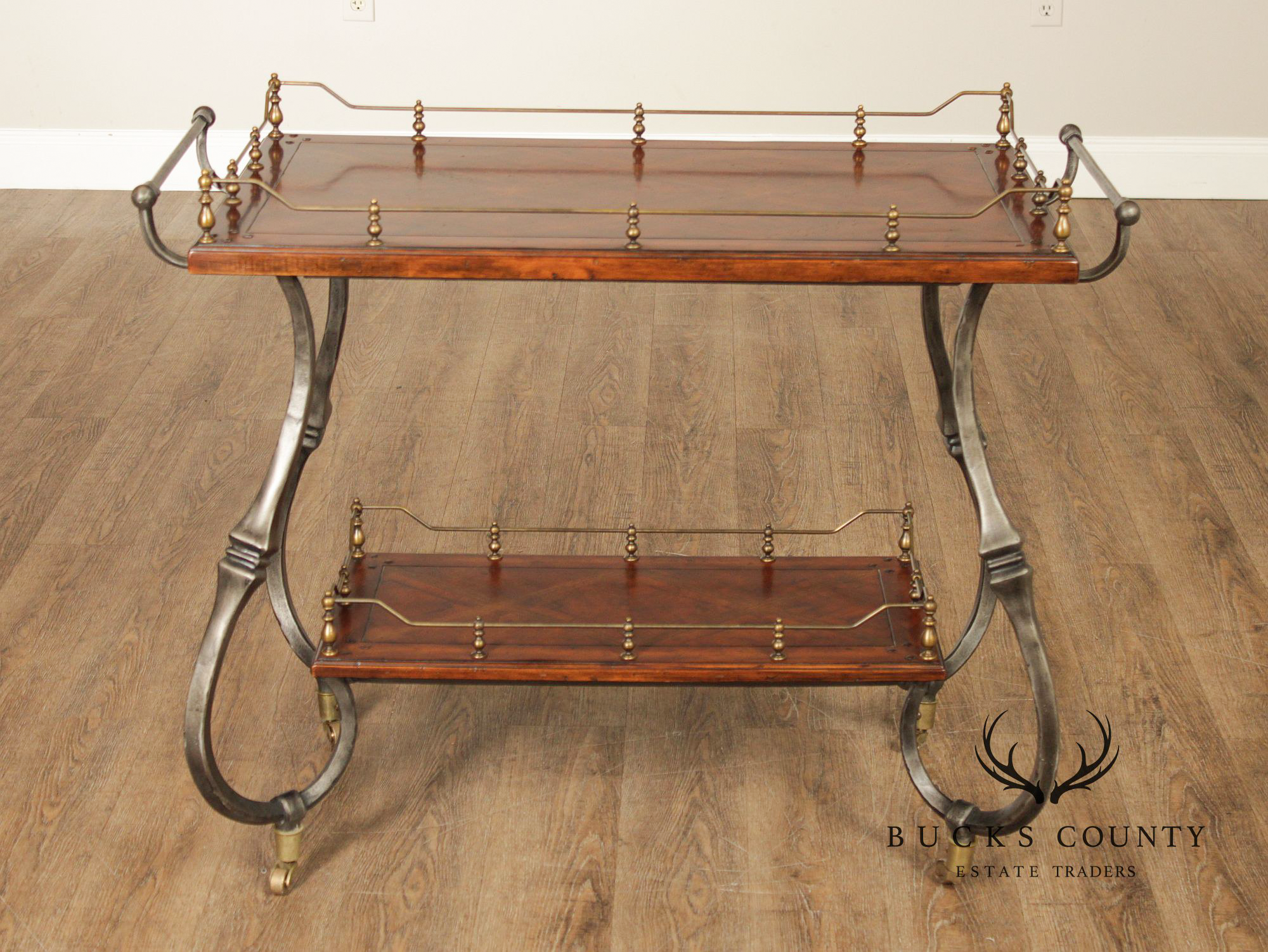 Artistica Italian Style Two-Tier Rolling Bar Cart