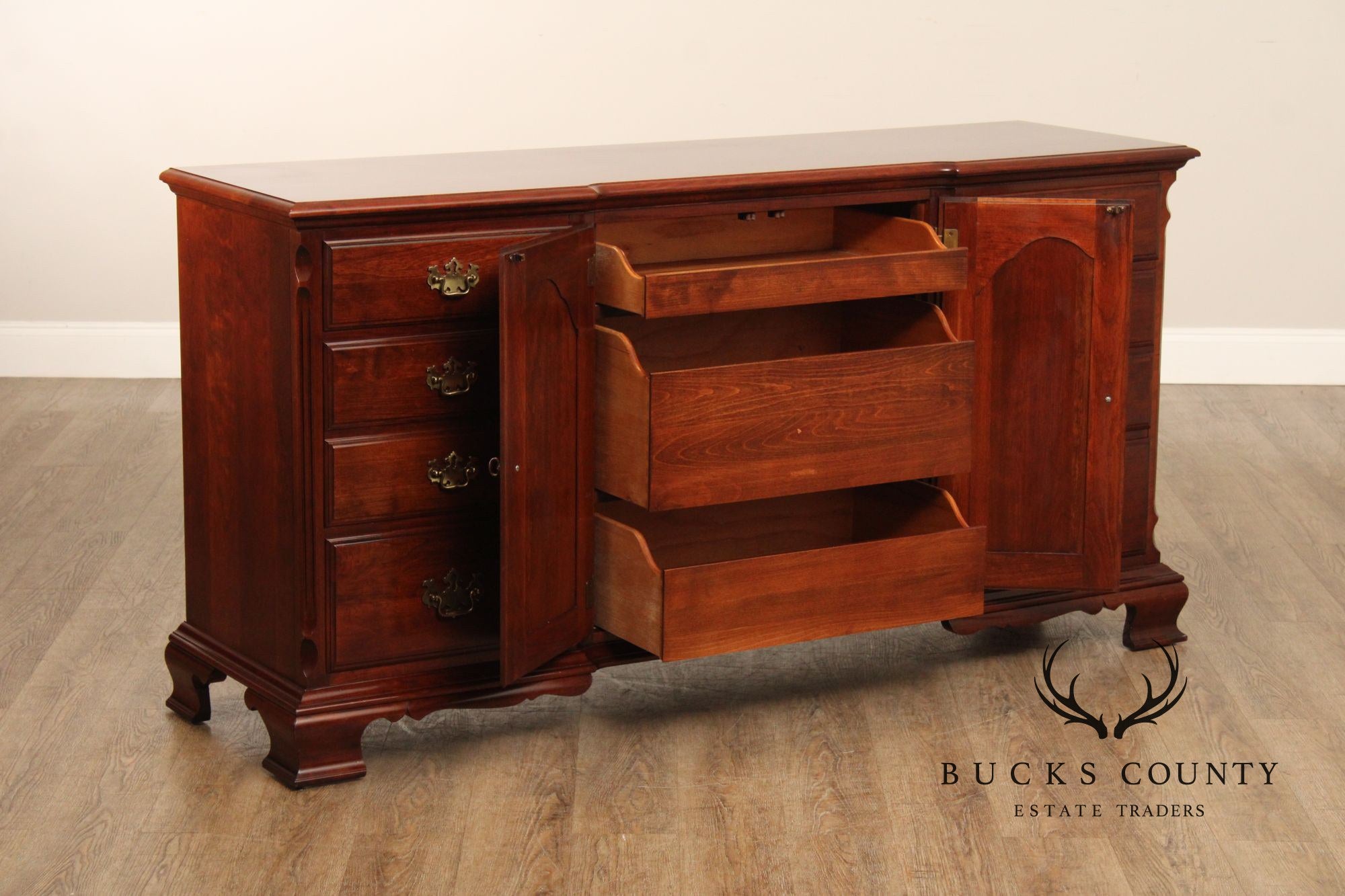 Pennsylvania House Chippendale Style Cherry Long Dresser