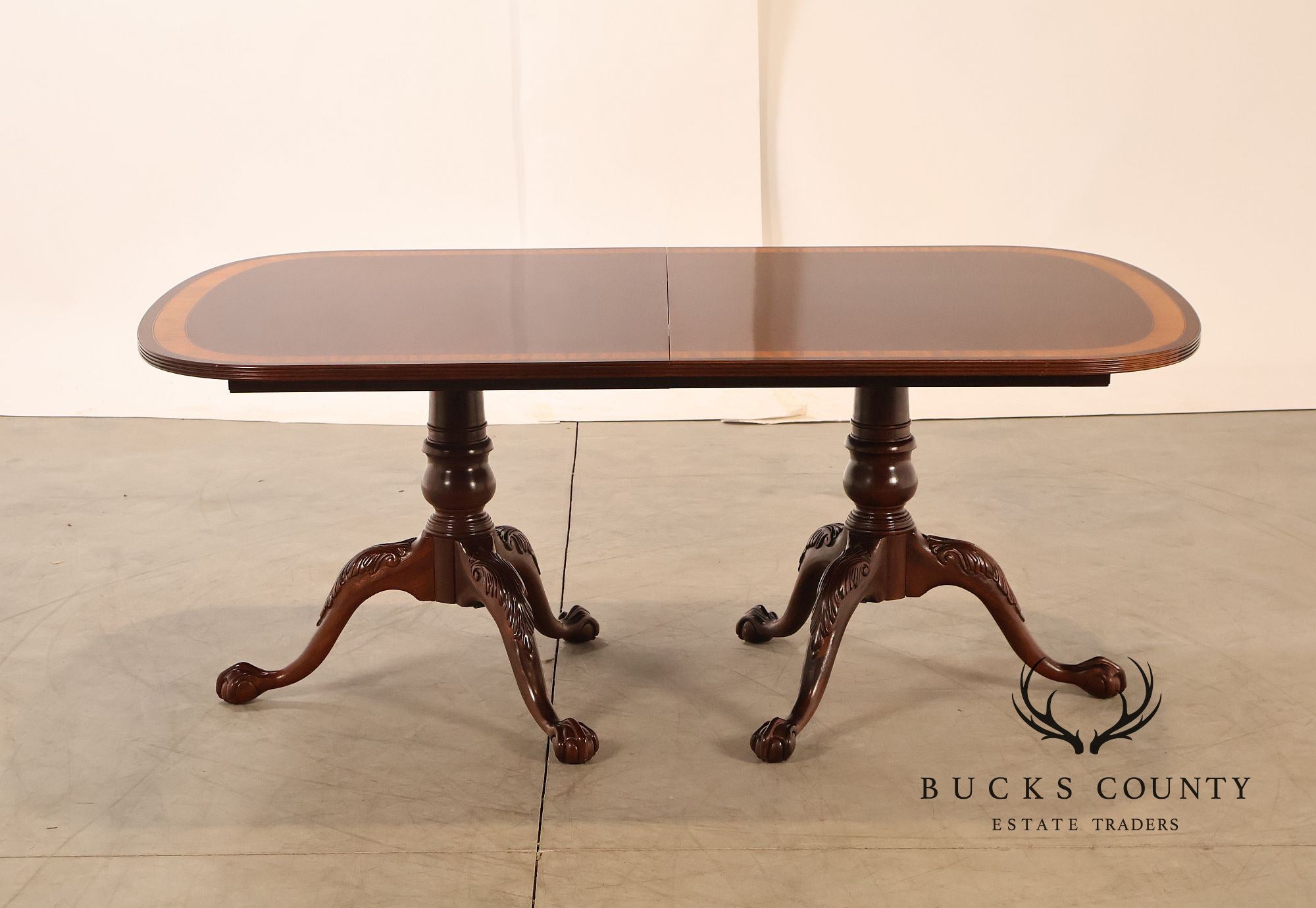 Ethan Allen '18th Century Mahogany' Double Pedestal Dining Table