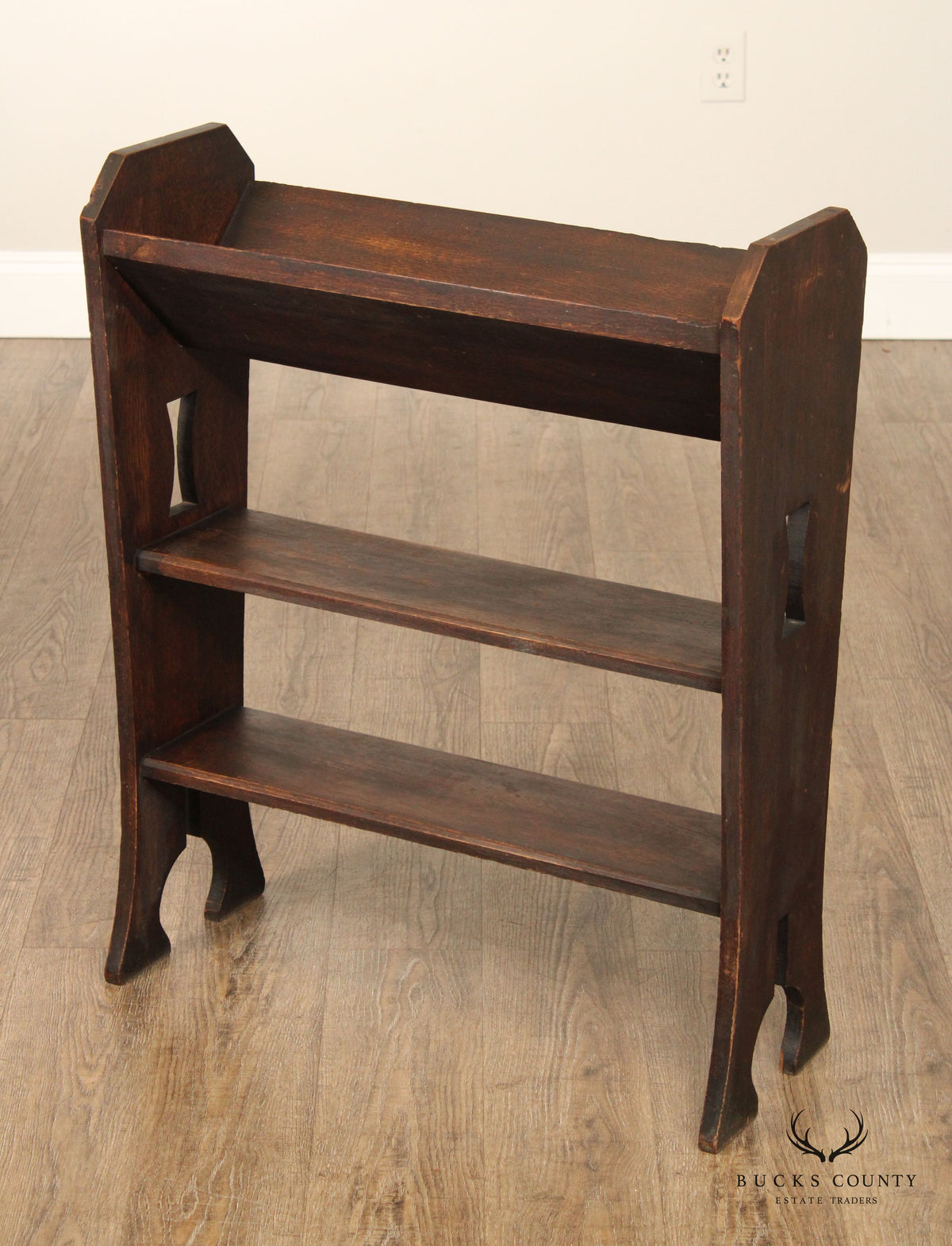 Antique Mission Oak Magazine Rack Bookcase Trough
