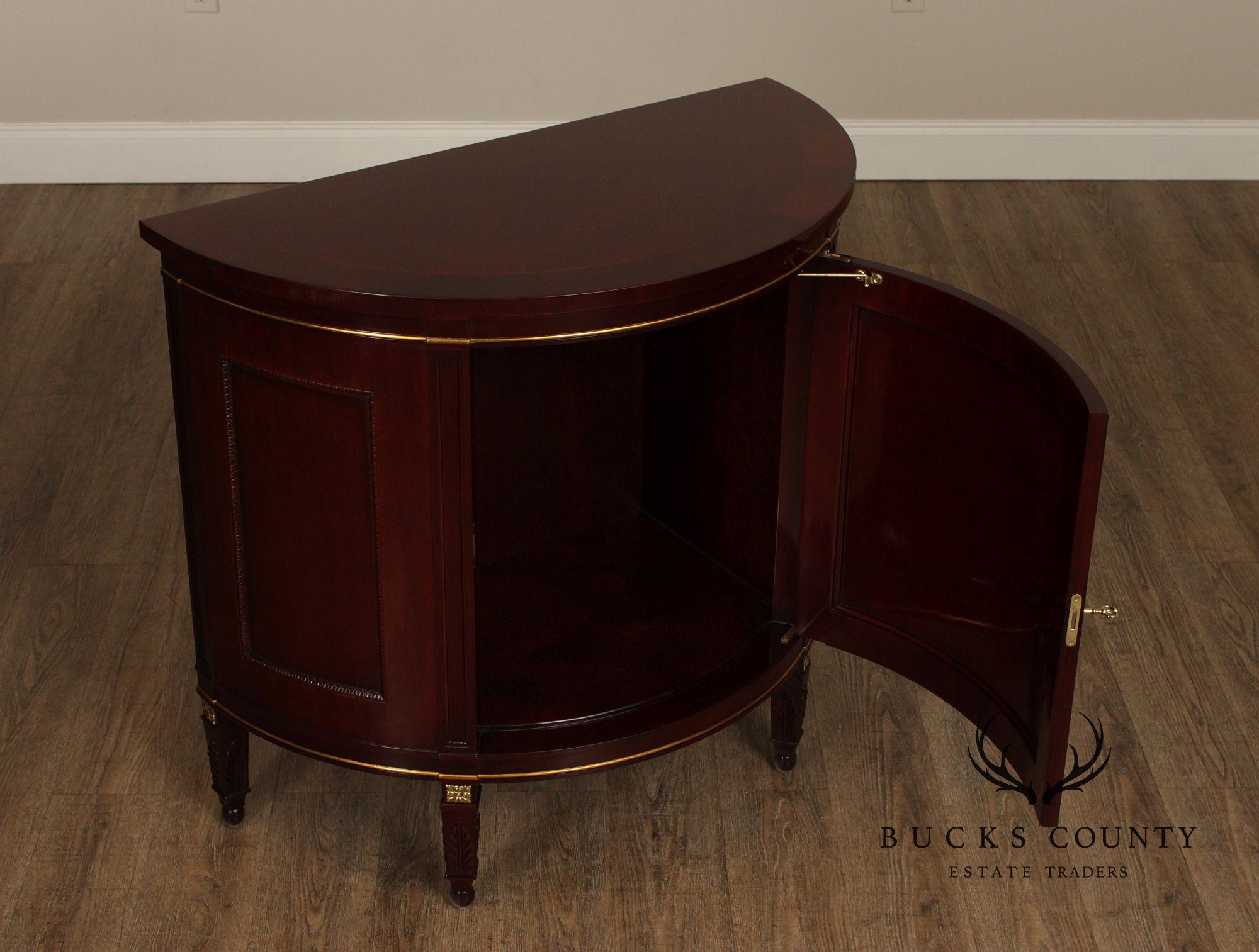 Kindel Winterthur Mahogany Demilune Cabinet