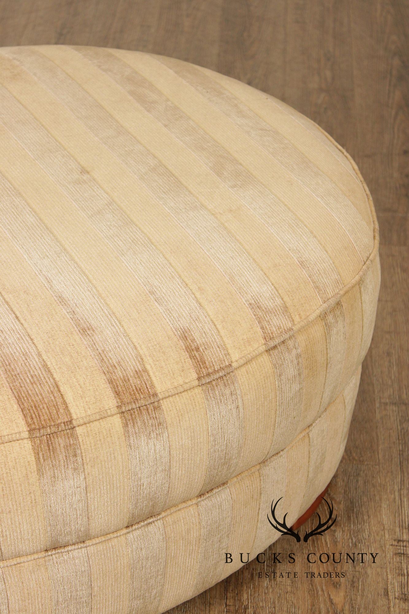 Lee Industries Striped Upholstered Ottoman