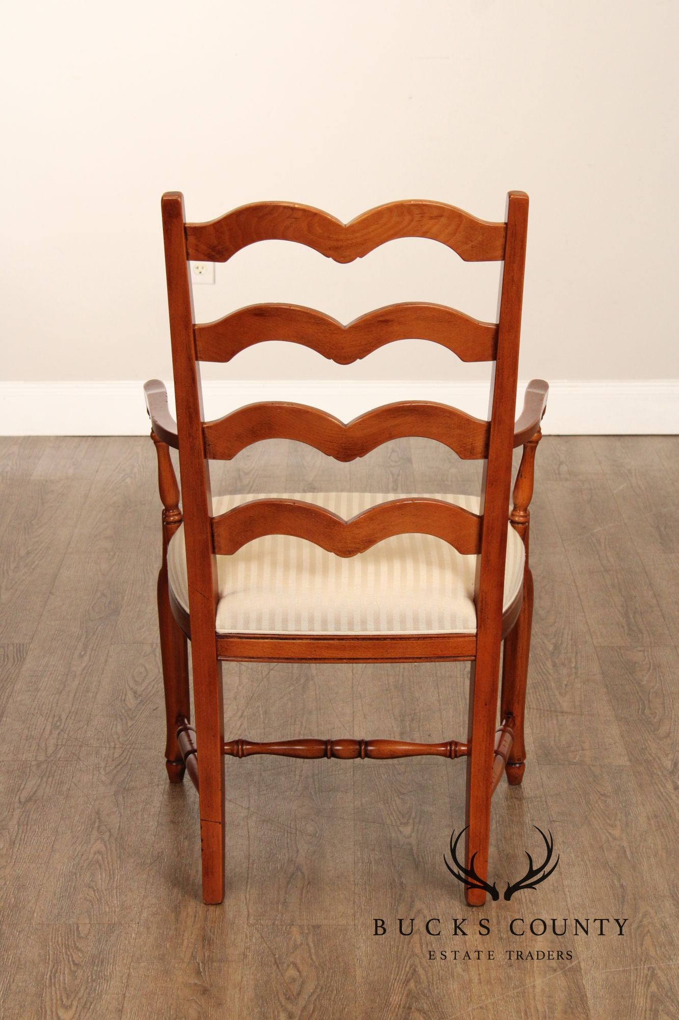 Quality Set Of Eight Italian Ladderback Dining Chairs