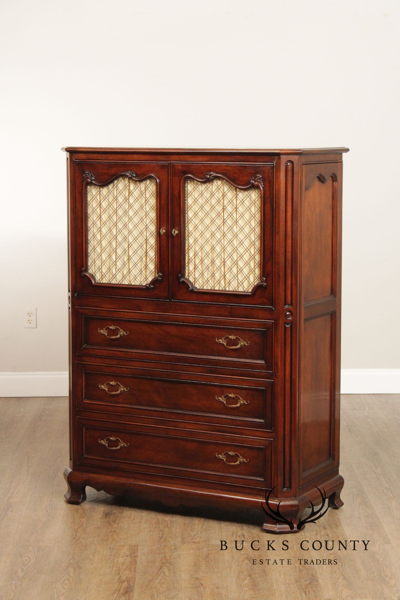French Country Style Mahogany Armoire or Tall Chest