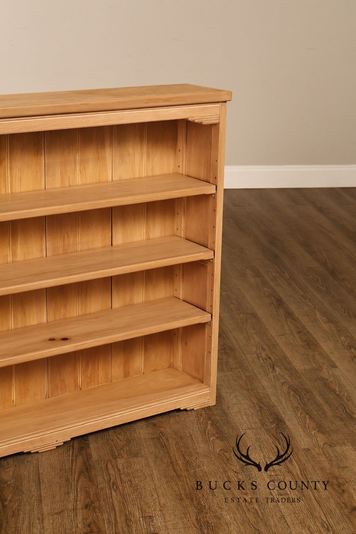 Rancho Monterey Style Oak Open Four Shelf Bookcase