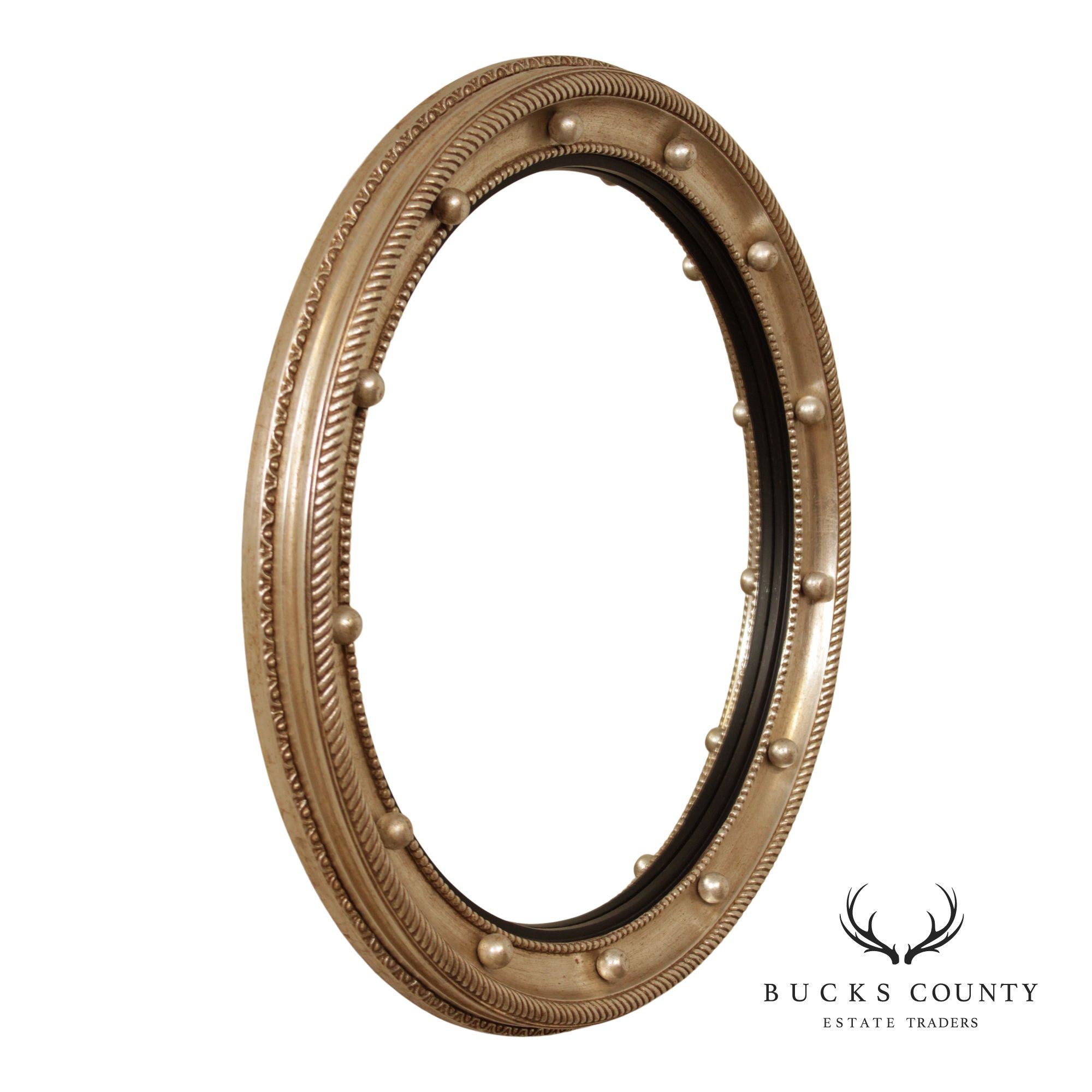 Friedman Brothers Round Silver Painted Bullseye Mirror