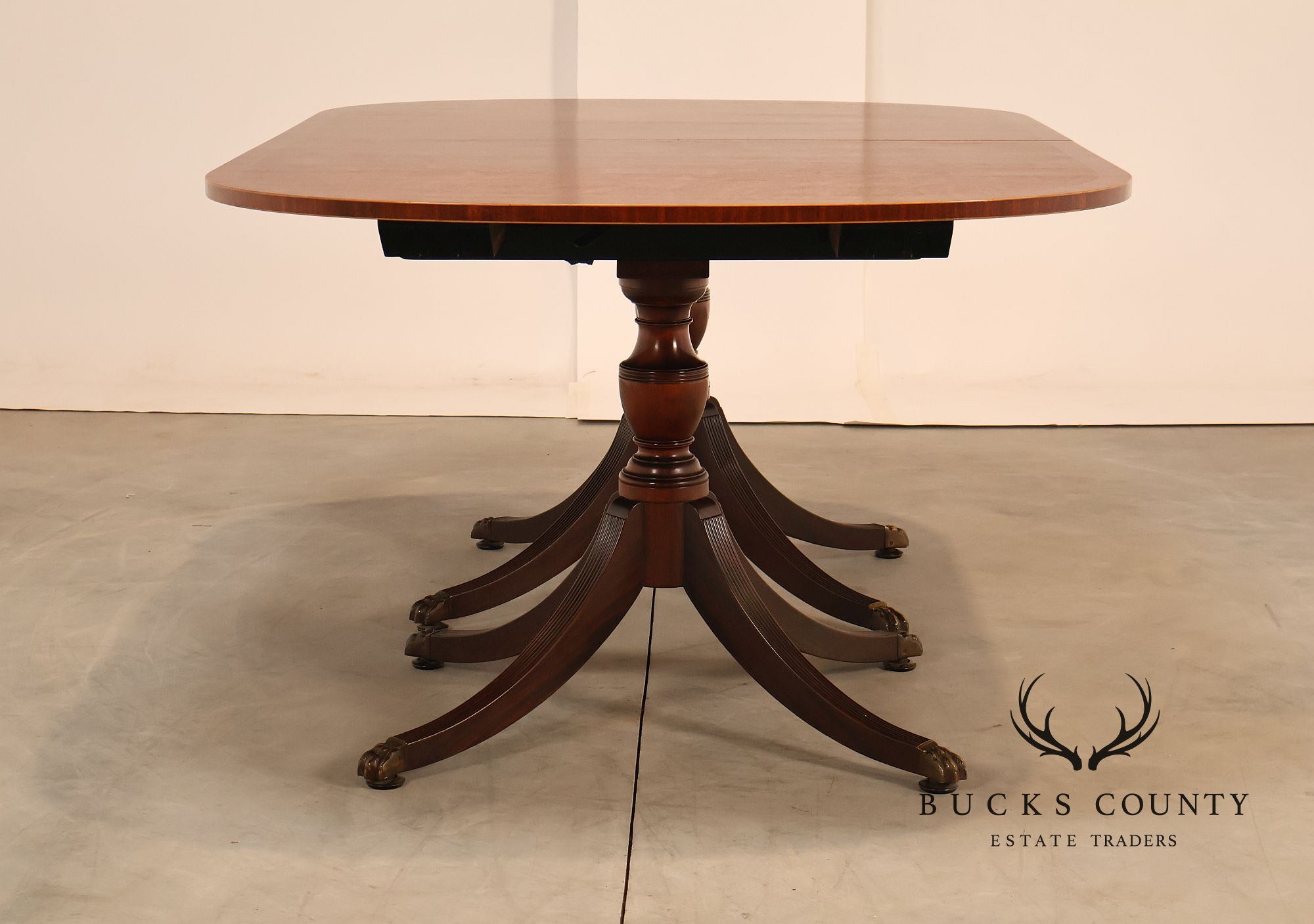 Schmieg & Kotzian Mahogany Double Pedestal Dining Table With 3 Leaves