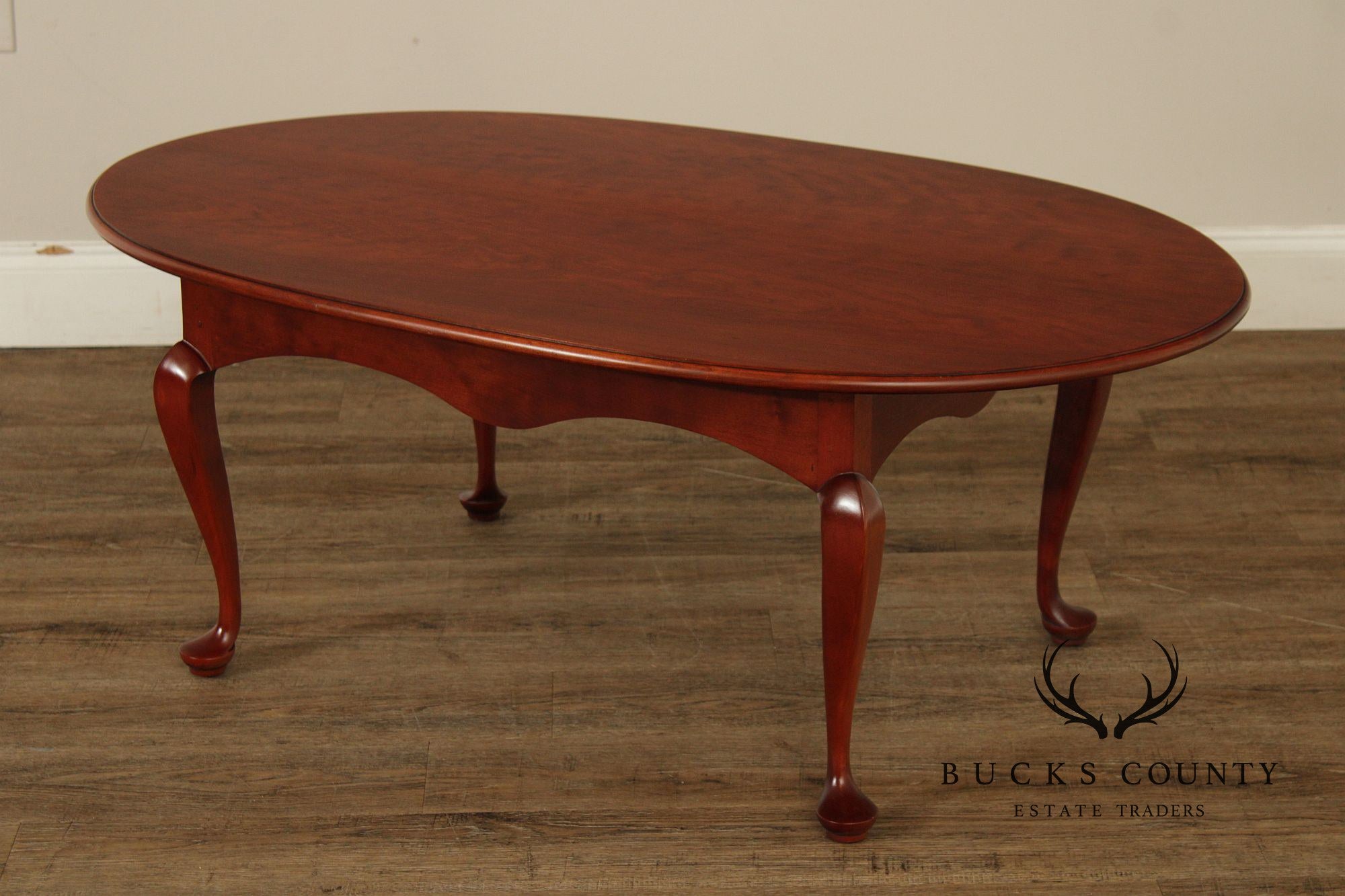 Bench Made Queen Anne Style Oval Cherry Coffee table